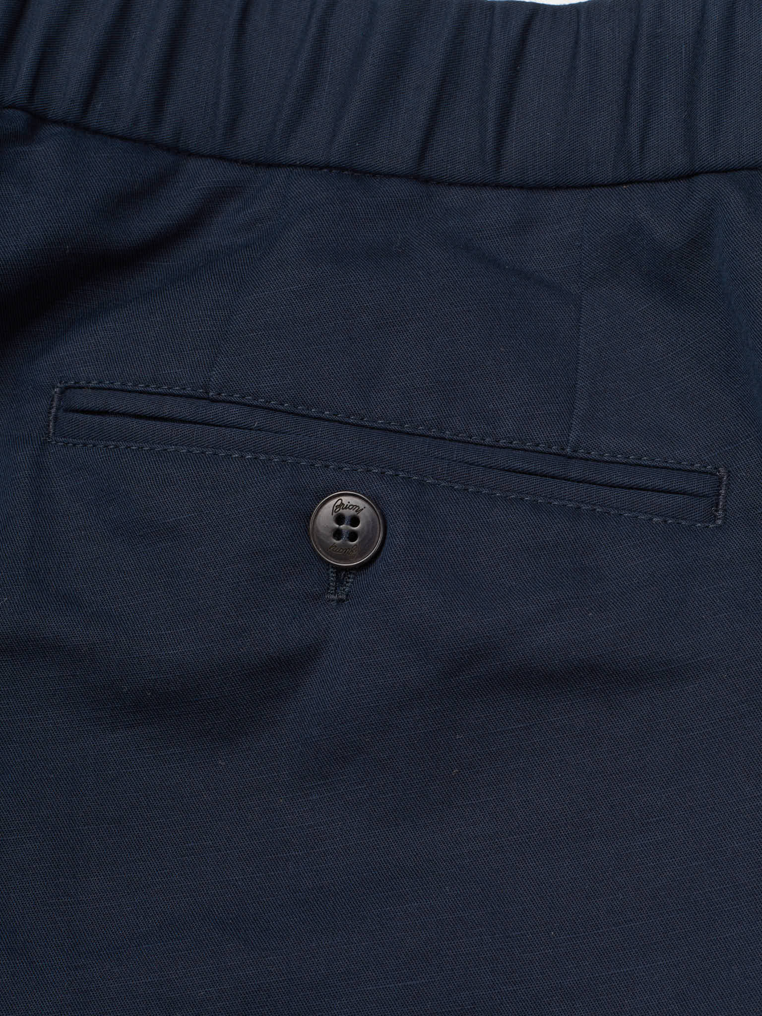 BRIONI Navy Blue Linen-Cotton Drawstring Pants NEW