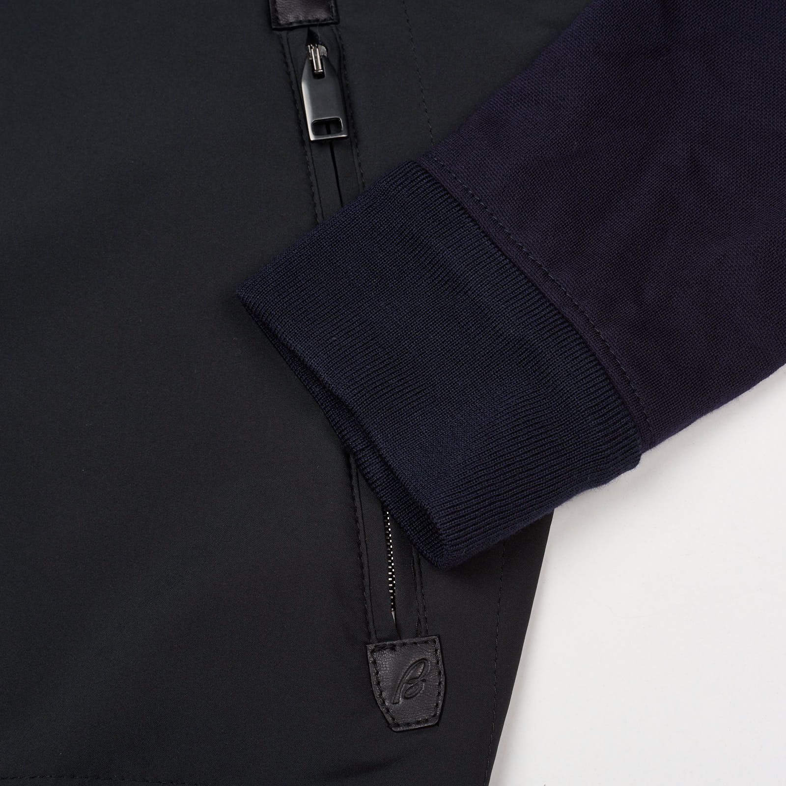 BRIONI Navy Blue Virgin Wool Bomber Jacket Blouson NEW L XL Slim