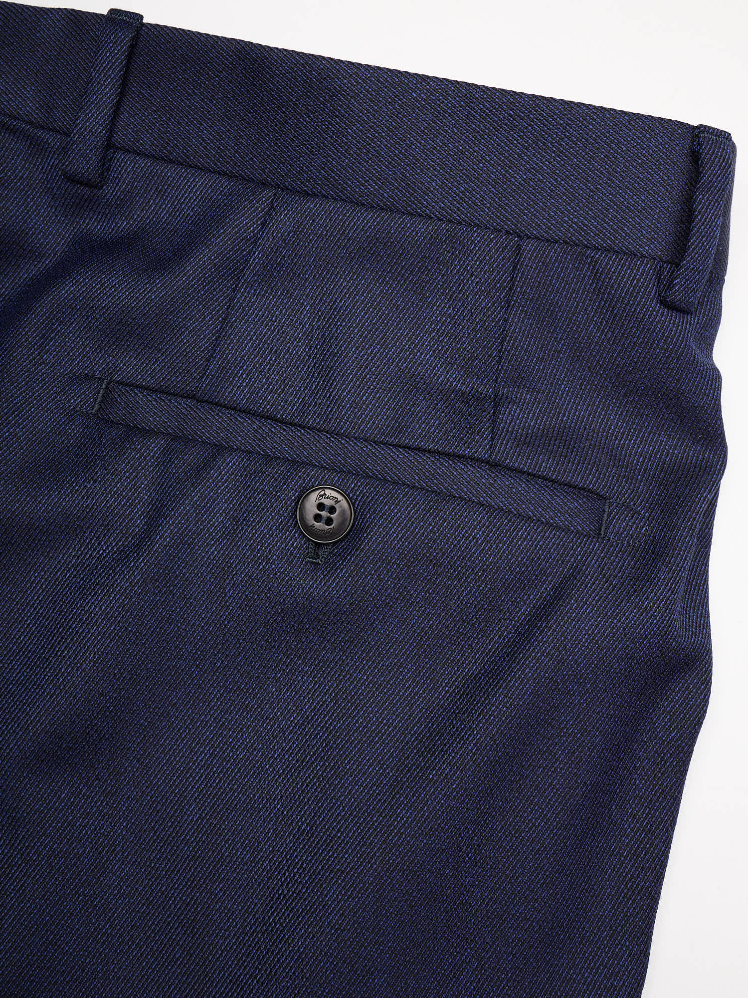 BRIONI Navy Twill Wool Pleated Dress Pants
