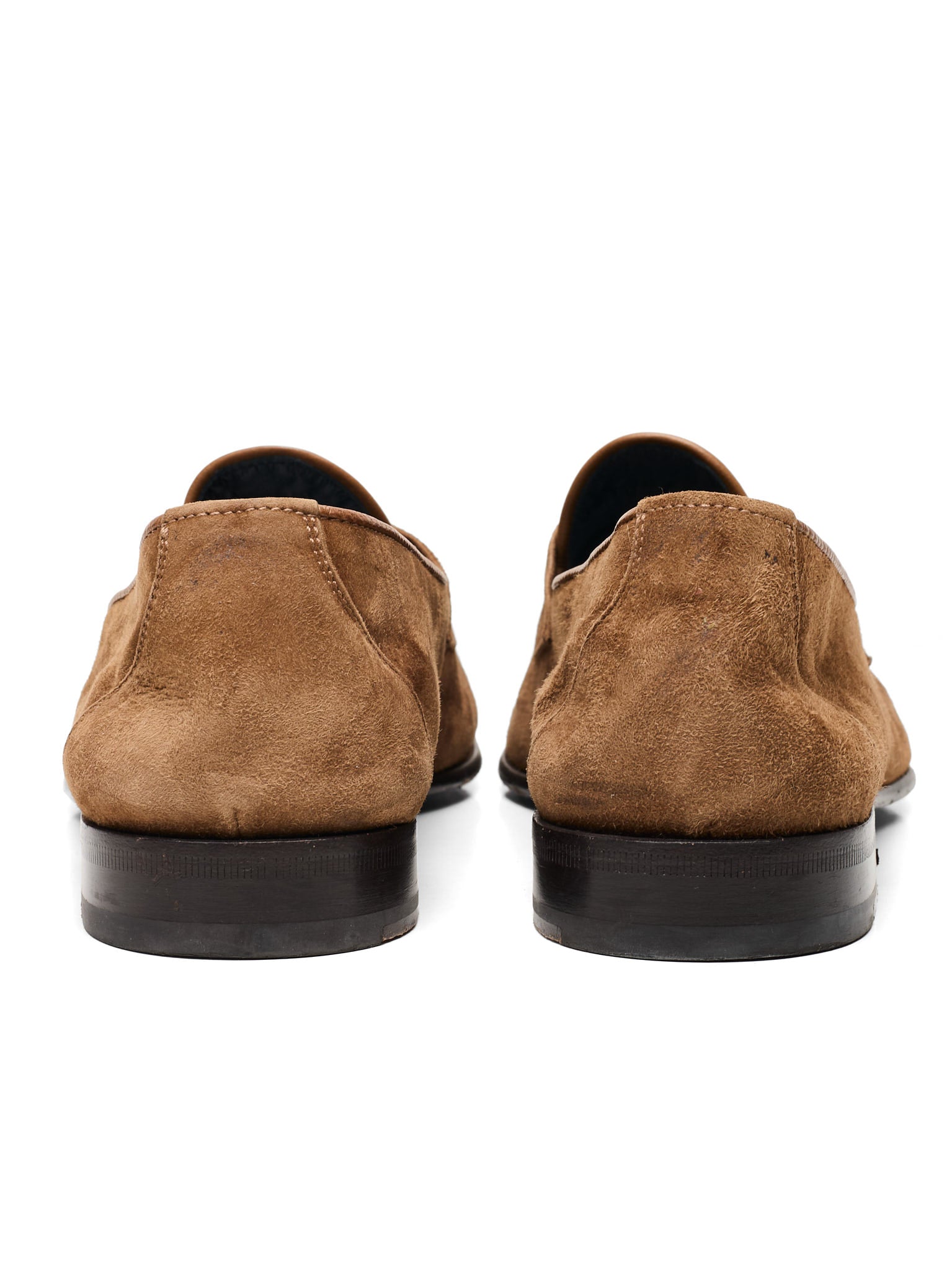 BRIONI Tobacco Brown Suede Appia Penny Loafers US 10