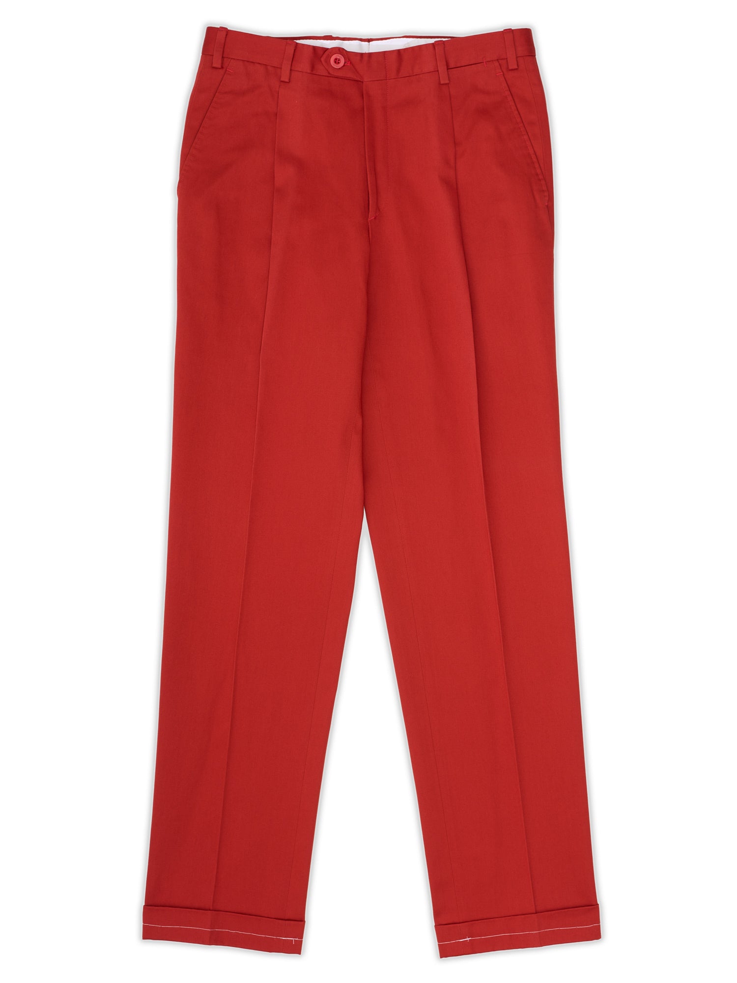 BRIONI "Moena" Red Cotton Single Pleated Dress Pants EU 46 NEW US 30