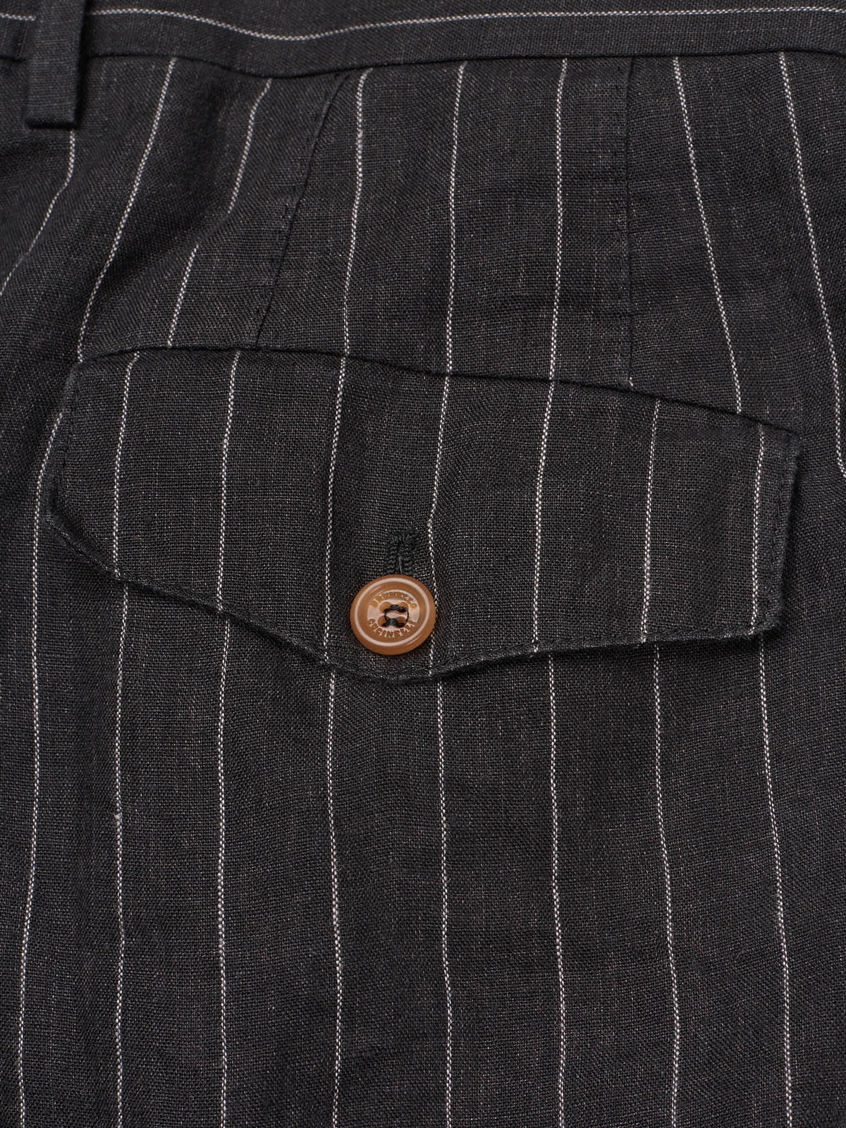 BRUNELLO CUCINELLI Gray Striped Linen Leisure Fit Chevron Pants NEW