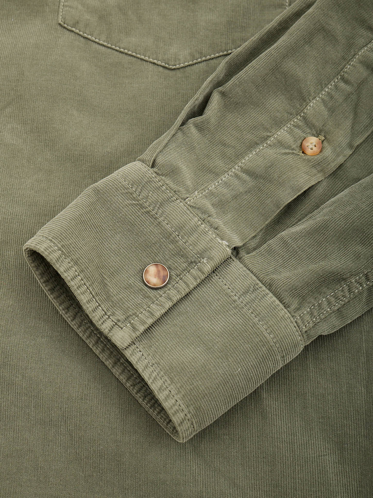 BRUNELLO CUCINELLI Green Leisure Fit Western Corduroy Shirt