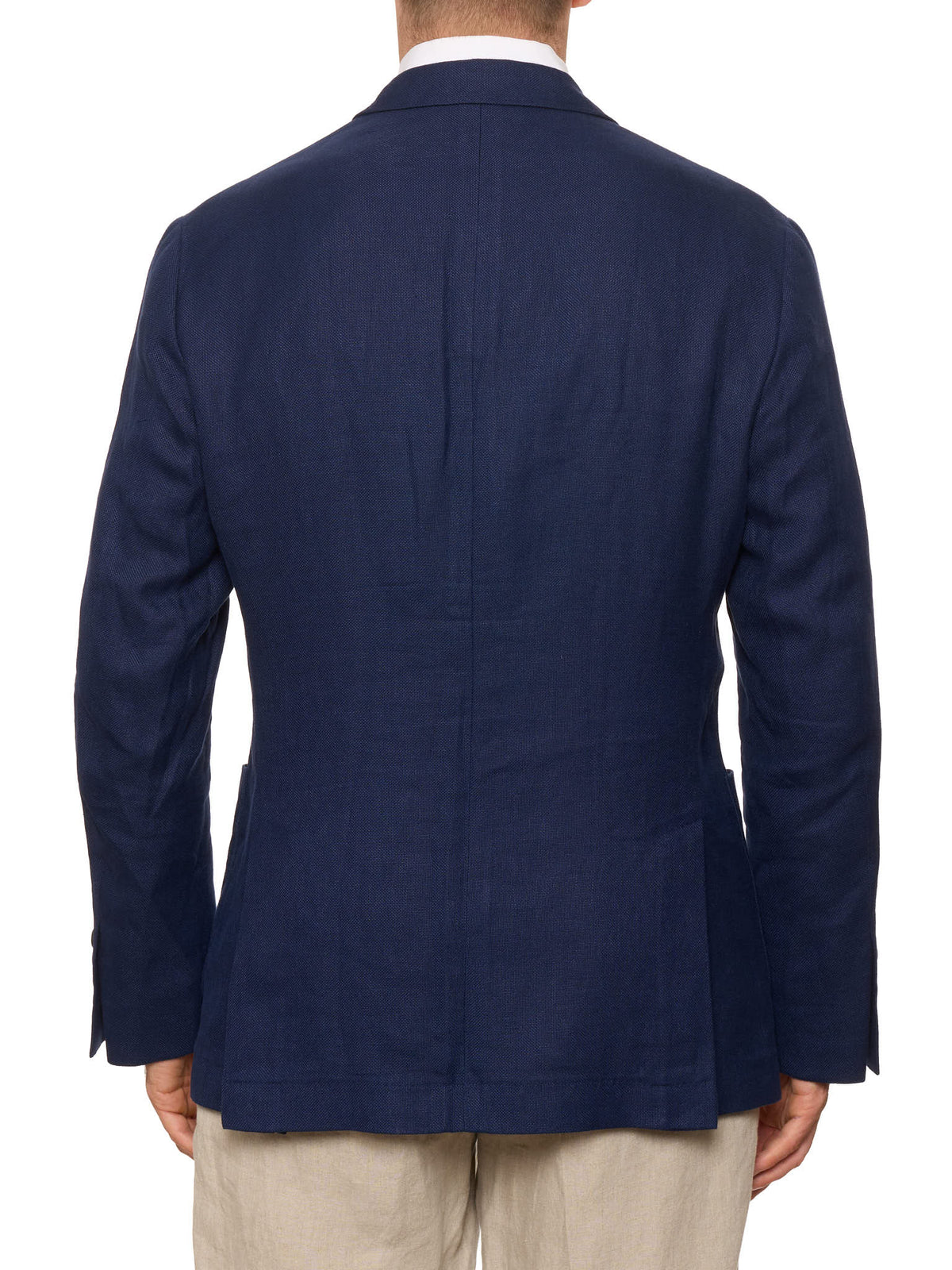 BRUNELLO CUCINELLI Navy Blue Linen-Wool-Silk Hopsack Blazer Jacket NEW