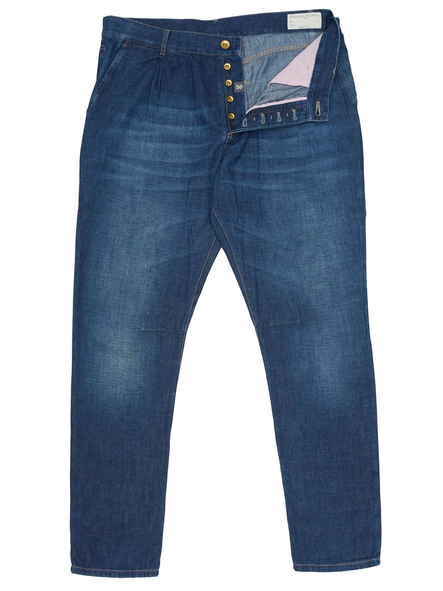 BRUNELLO CUCINELLI Blue Cotton Denim Leisure Fit Jeans