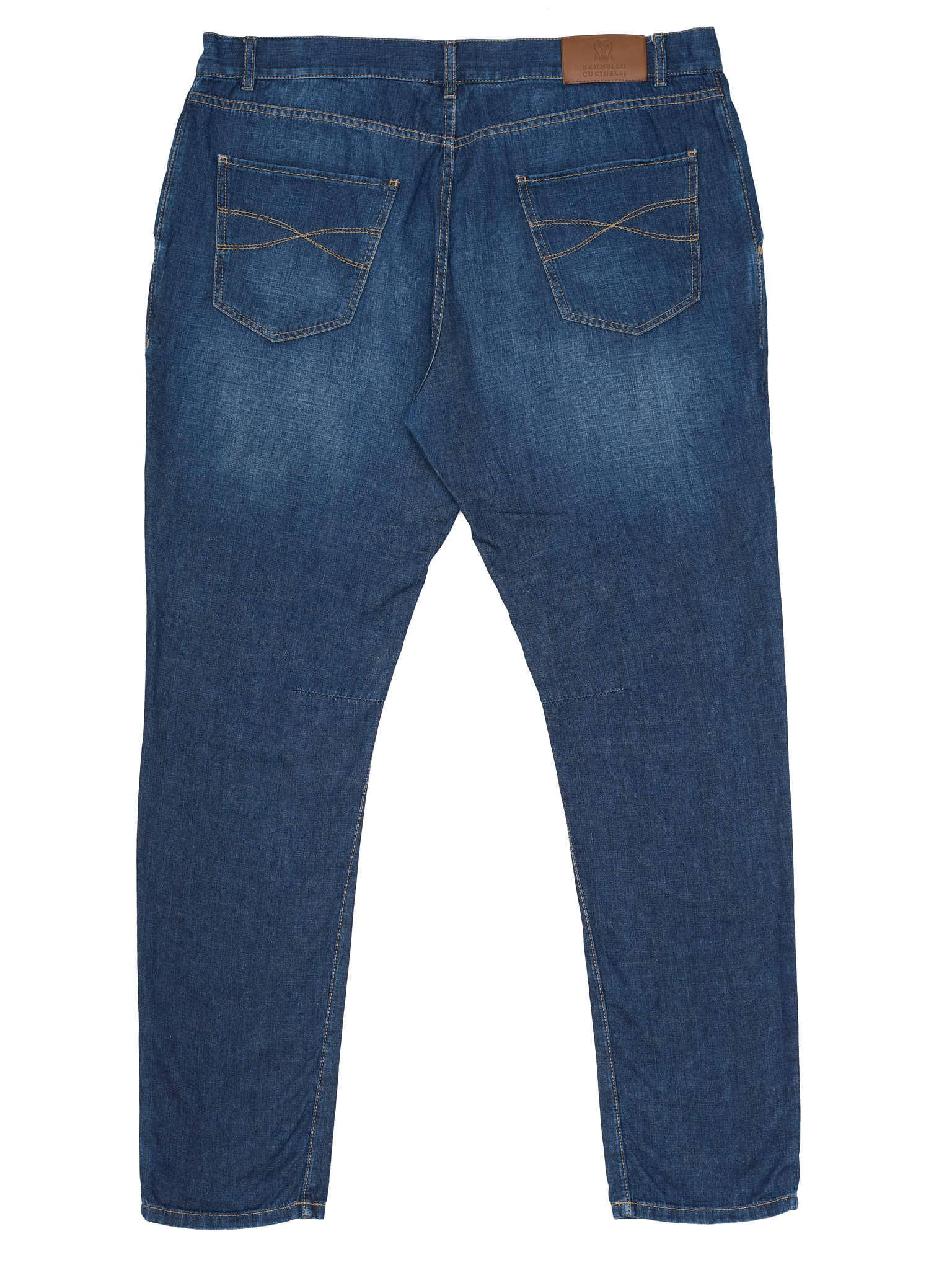 BRUNELLO CUCINELLI Blue Cotton Denim Leisure Fit Jeans