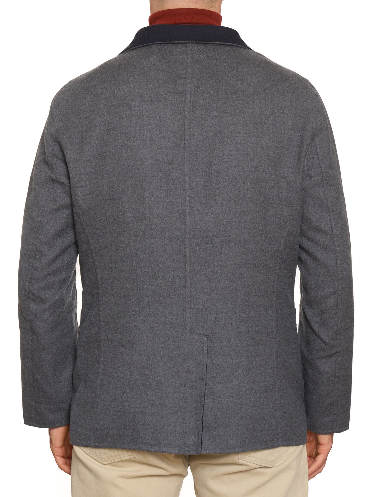 BRUNELLO CUCINELLI Blue Gray Cashmere-Silk Reversible Double Sided Jacket