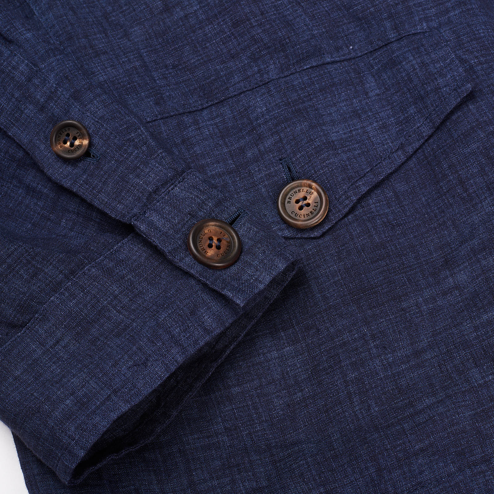 BRUNELLO CUCINELLI Blue Linen Five Button Safari Jacket EU 50 US 40 BRUNELLO CUCINELLI
