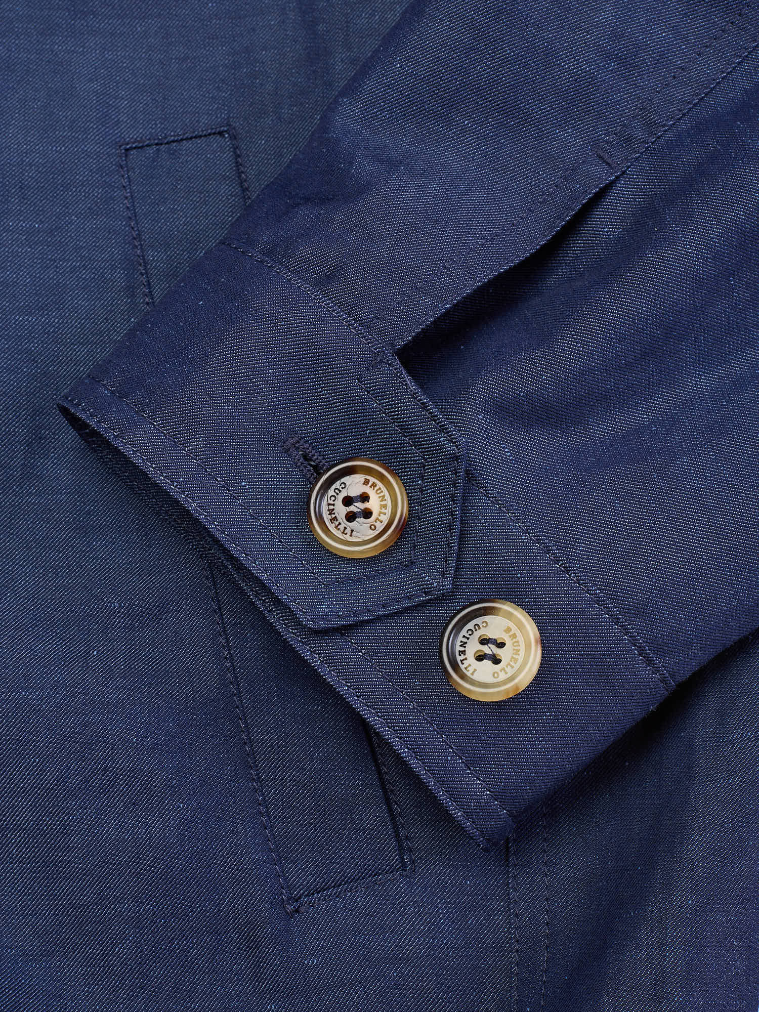 BRUNELLO CUCINELLI Wool-Linen Harrington Denim Jacket Blouson