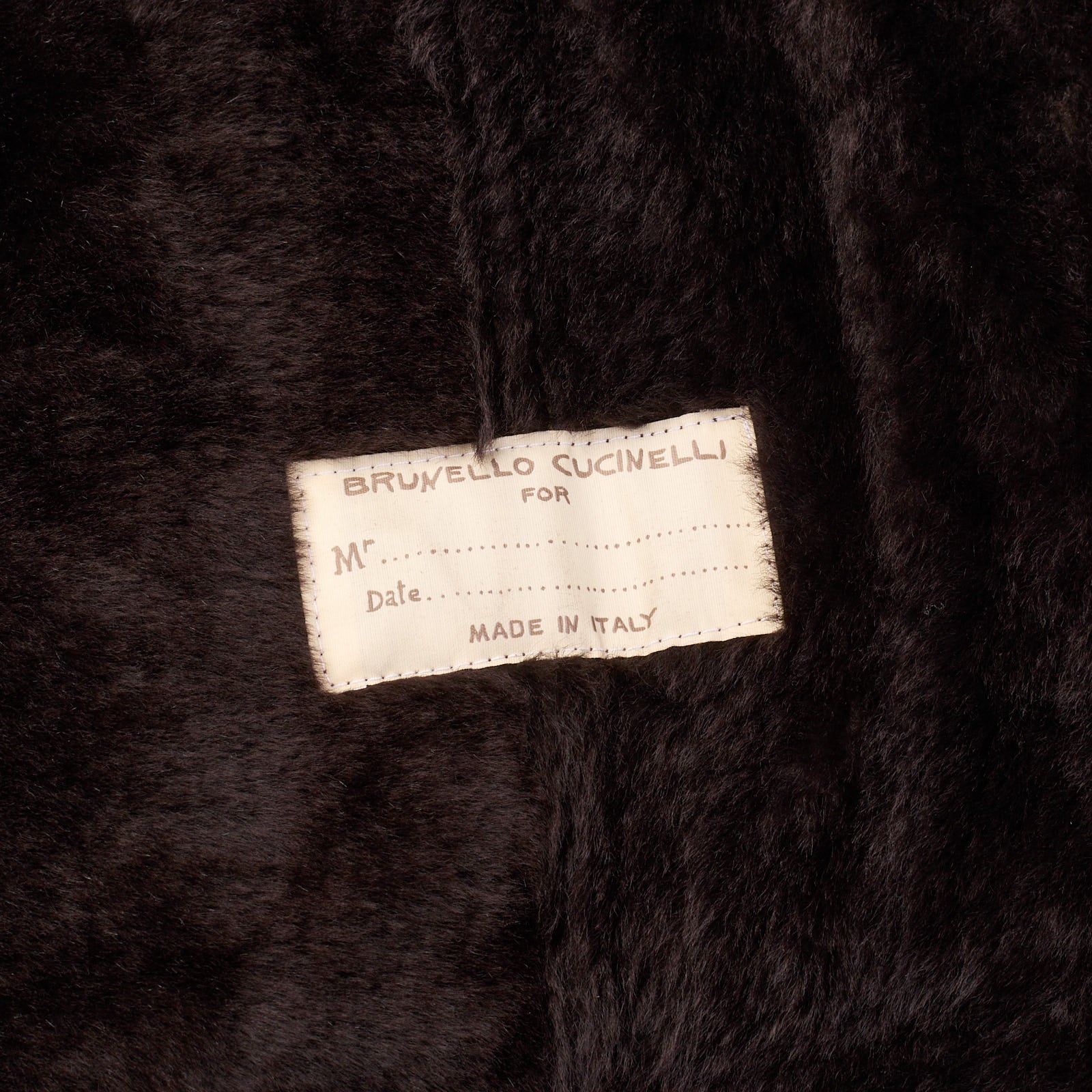 BRUNELLO CUCINELLI Brown Fur Lined Suede Leather Shearling Jacket Coat