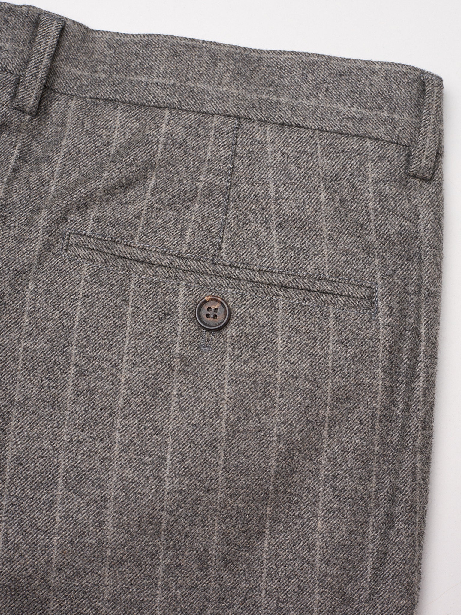 BRUNELLO CUCINELLI Dark Gray Chalk Stripe Wool Dress Pants