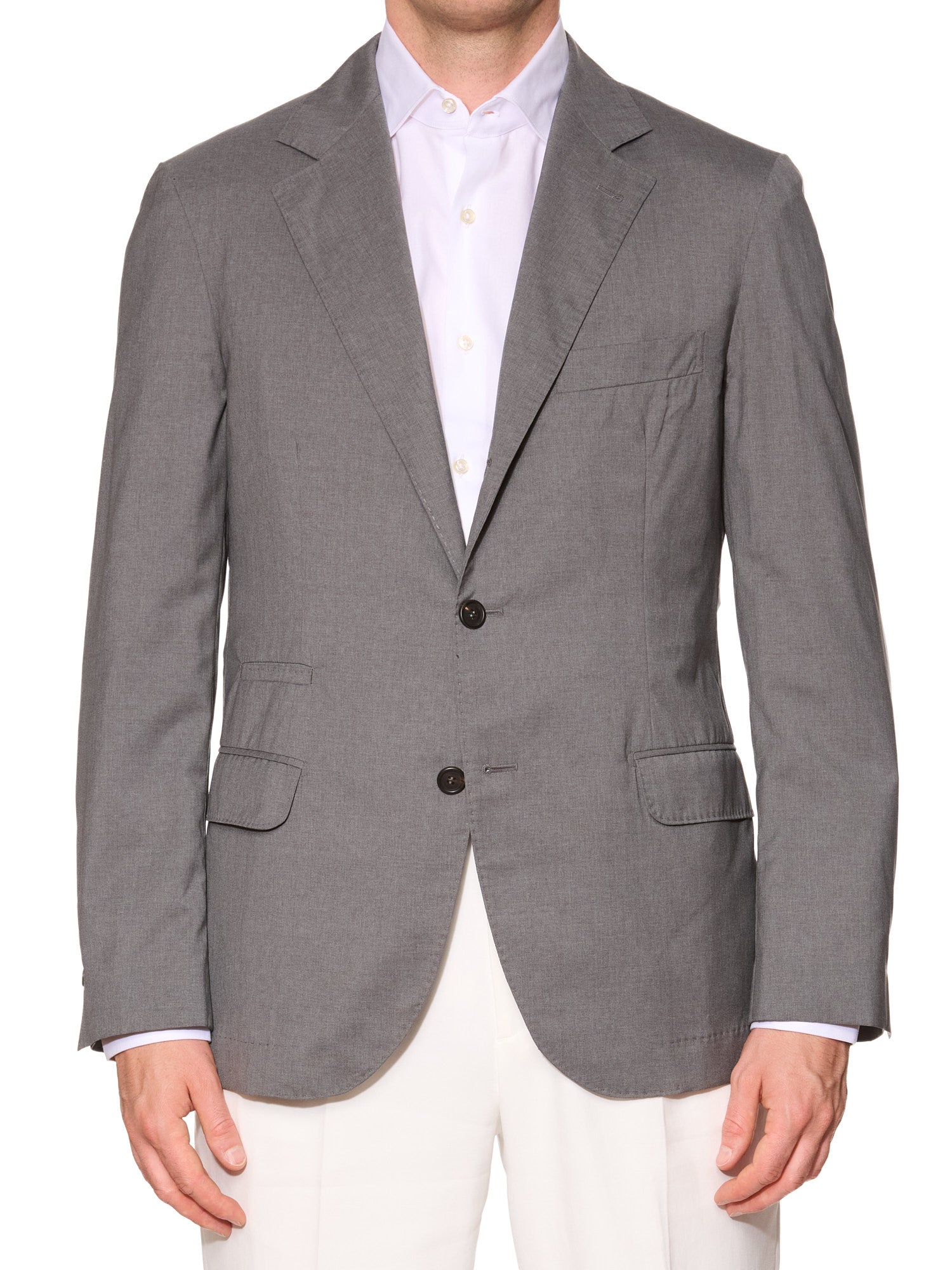 BRUNELLO CUCINELLI Gray Wool-Silk Jacket EU 50 NEW US 40