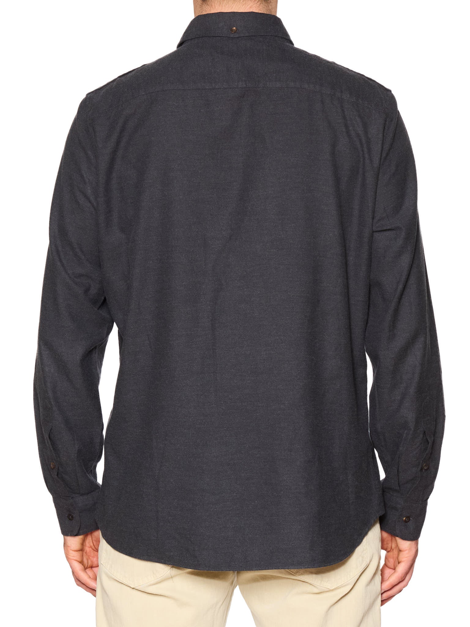 BRUNELLO CUCINELLI Gray Cotton Leisure Fit Shirt XL