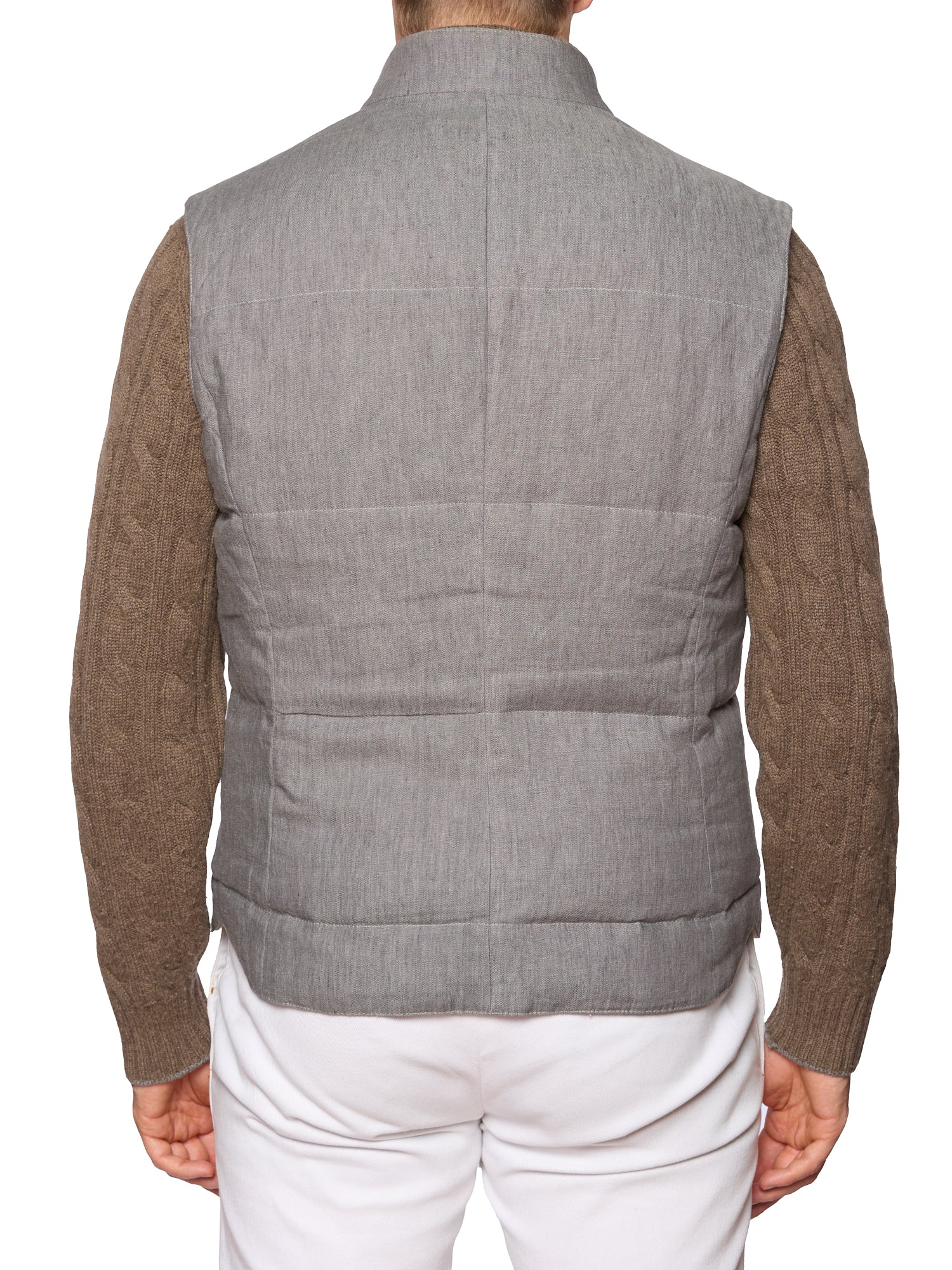 BRUNELLO CUCINELLI Gray Goose Down Puffer Vest M