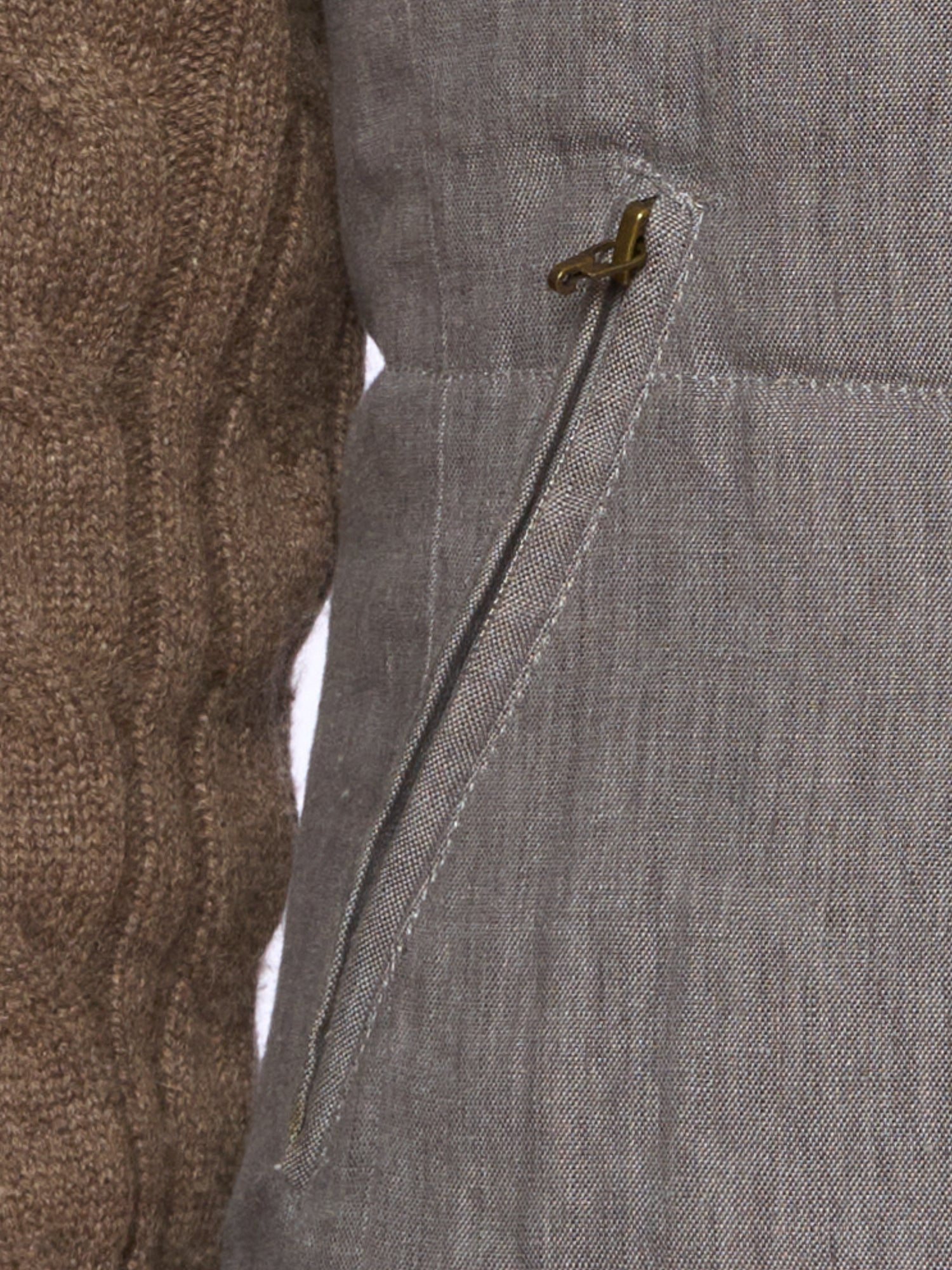 BRUNELLO CUCINELLI Gray Goose Down Puffer Vest M