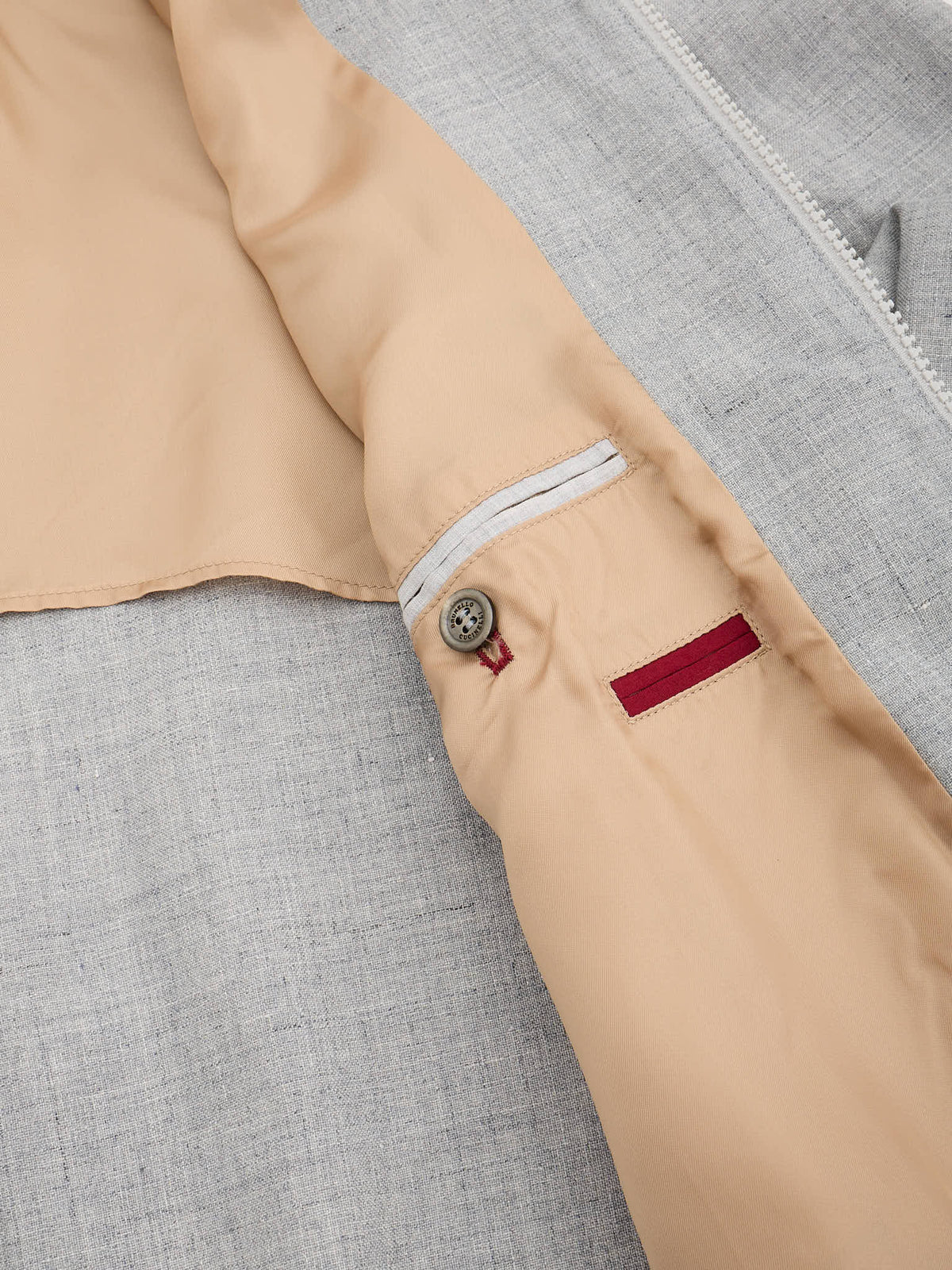BRUNELLO CUCINELLI Gray Linen-Wool Bomber Jacket NEW