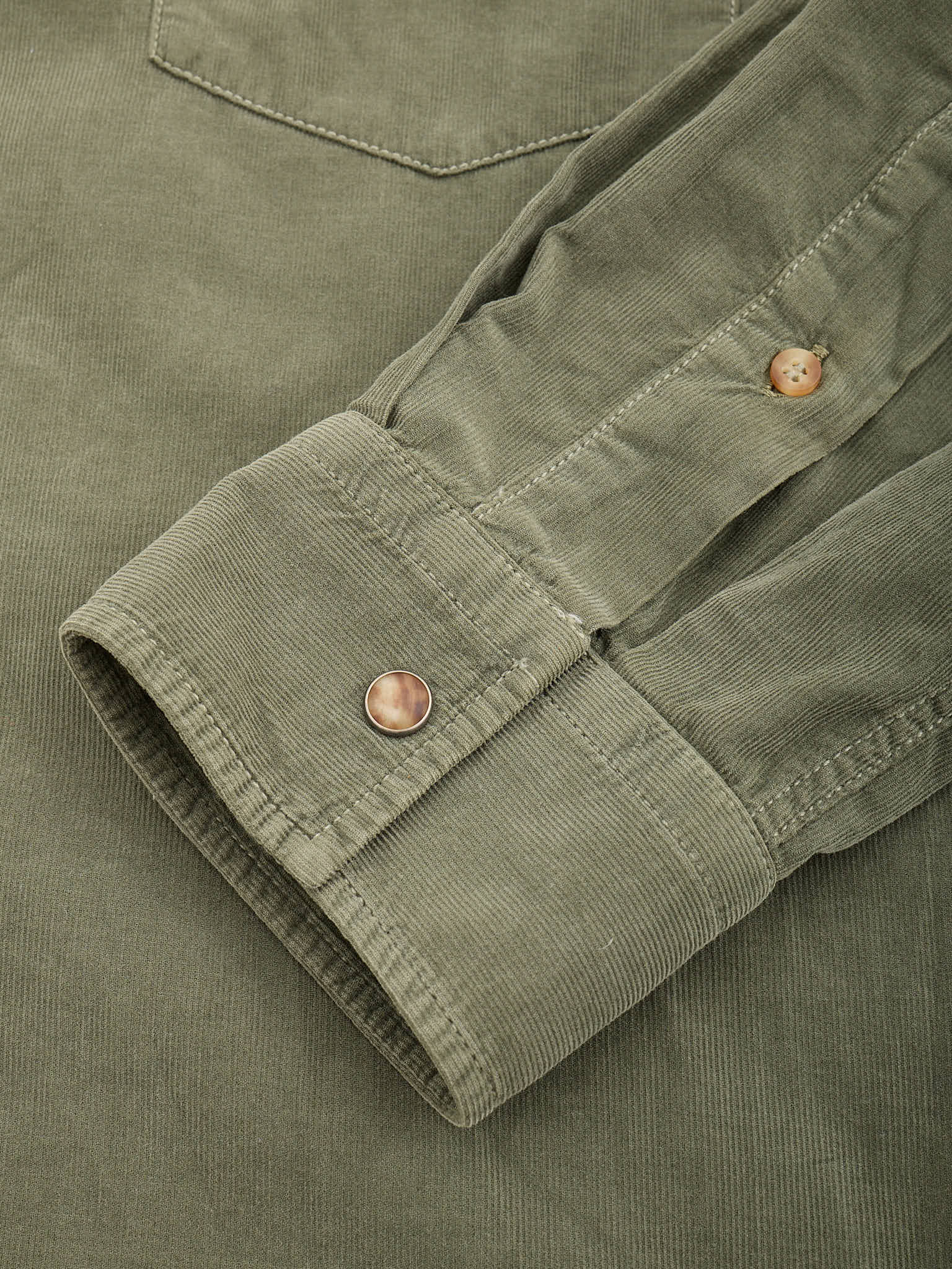 BRUNELLO CUCINELLI Green Leisure Fit Western Corduroy Shirt