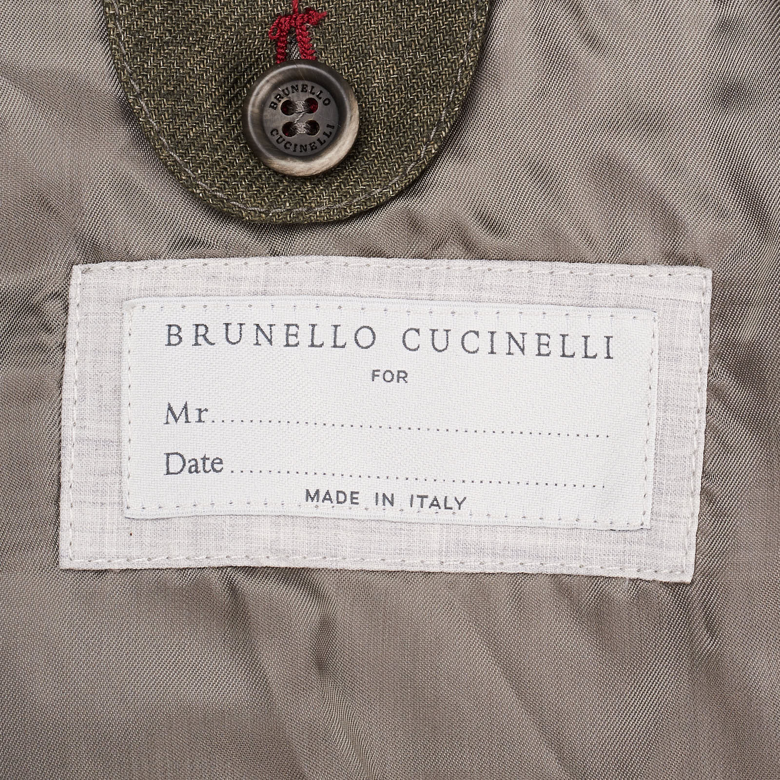 BRUNELLO CUCINELLI Green Linen Five Button Jacket EU 50 NEW US 40 BRUNELLO CUCINELLI