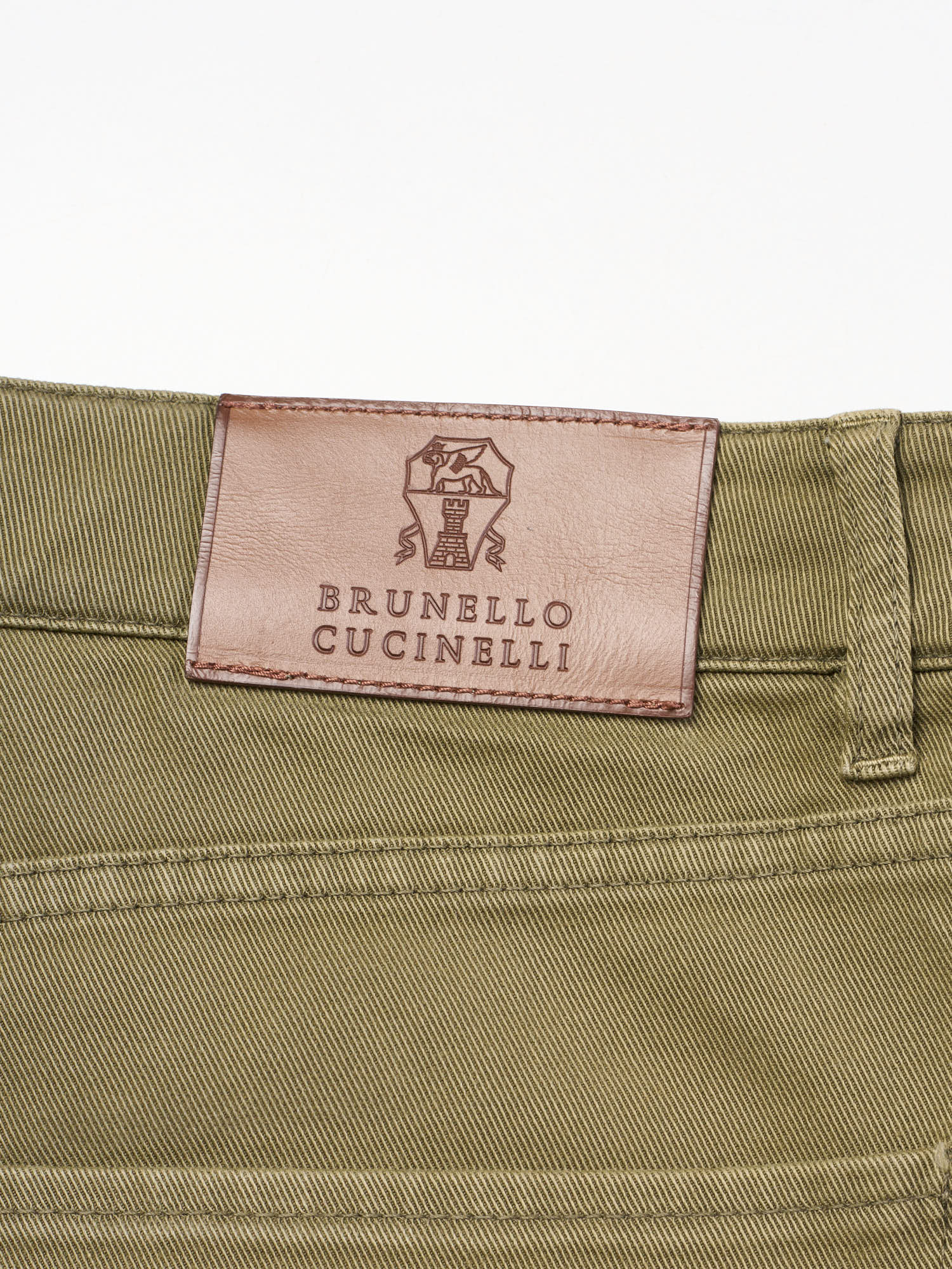 BRUNELLO CUCINELLI Green Twill Cotton Slim Leisure Fit Jeans EU 50 US 34