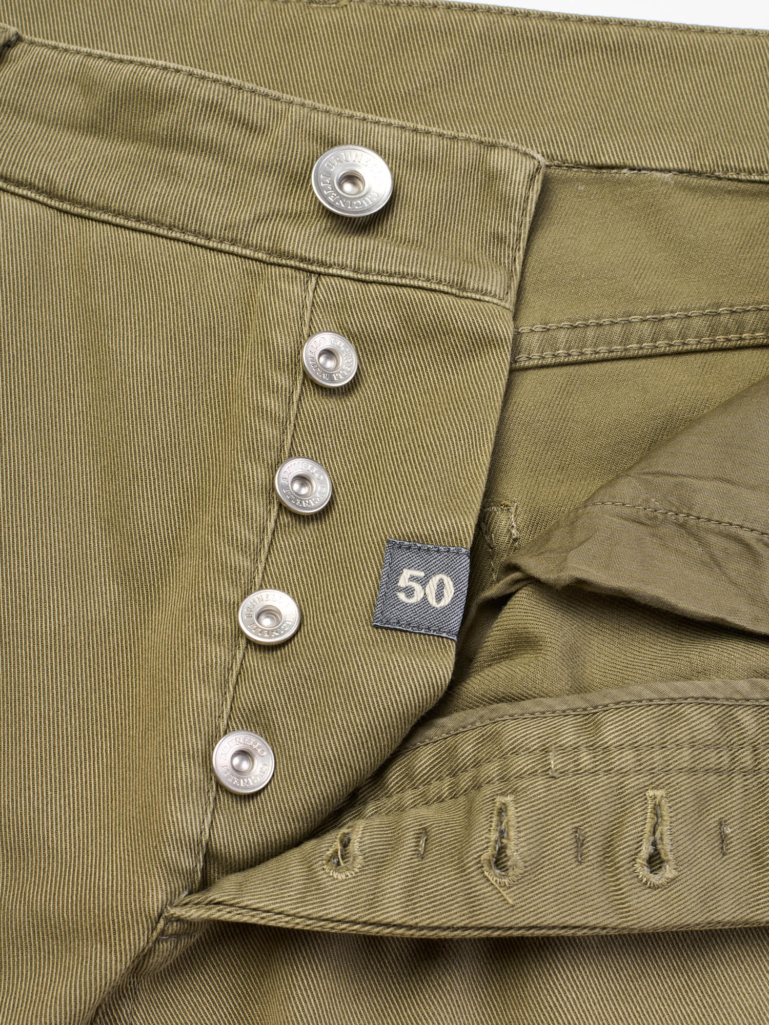 BRUNELLO CUCINELLI Green Twill Cotton Slim Leisure Fit Jeans EU 50 US 34