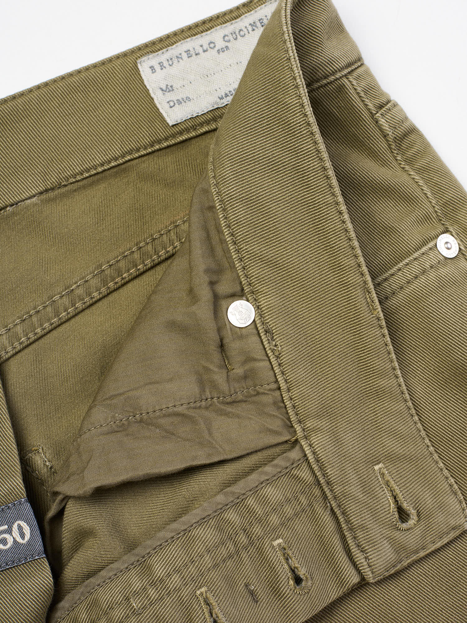 BRUNELLO CUCINELLI Green Twill Cotton Slim Leisure Fit Jeans EU 50 US 34