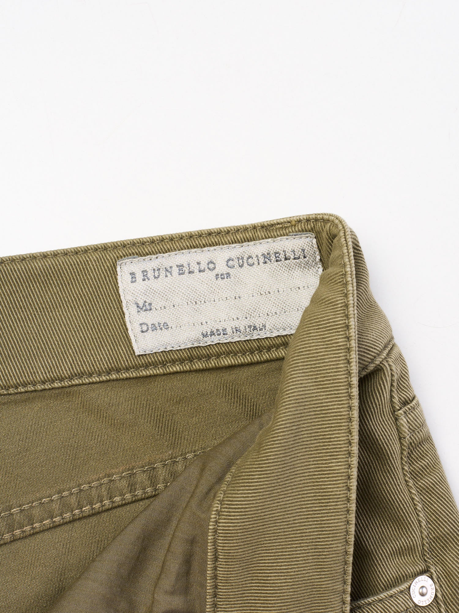 BRUNELLO CUCINELLI Green Twill Cotton Slim Leisure Fit Jeans EU 50 US 34