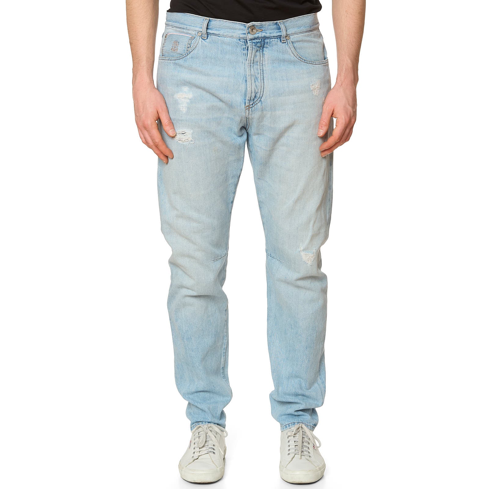 BRUNELLO CUCINELLI Light Blue Denim Slim Leisure Fit Jeans Pants EU 50 US 34