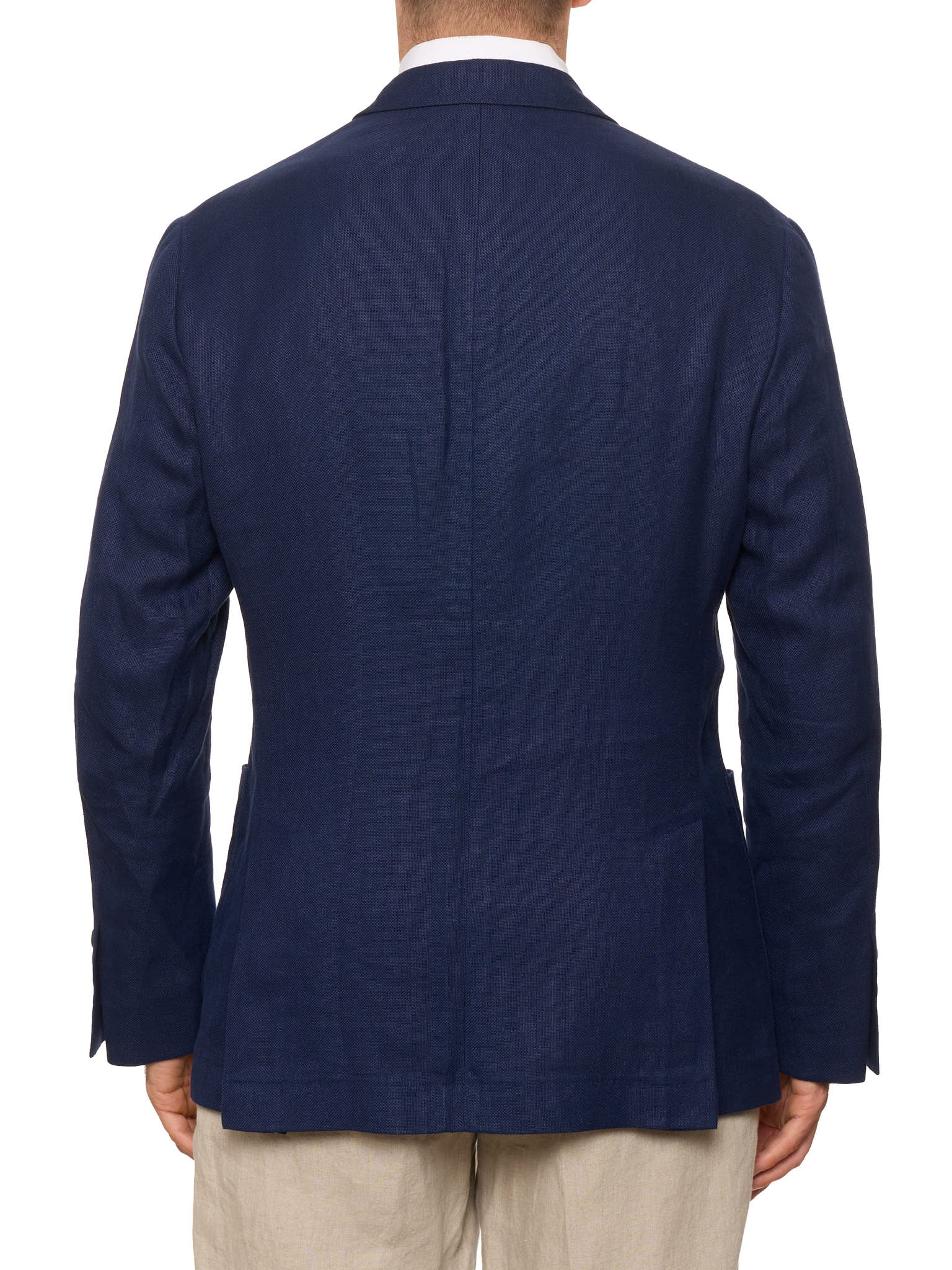BRUNELLO CUCINELLI Navy Blue Linen-Wool-Silk Hopsack Blazer Jacket NEW