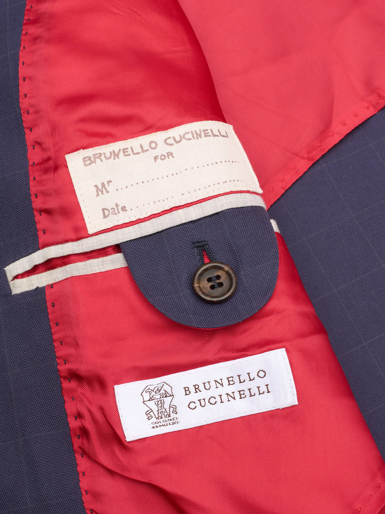 BRUNELLO CUCINELLI Navy Blue Plaid Cotton Jacket