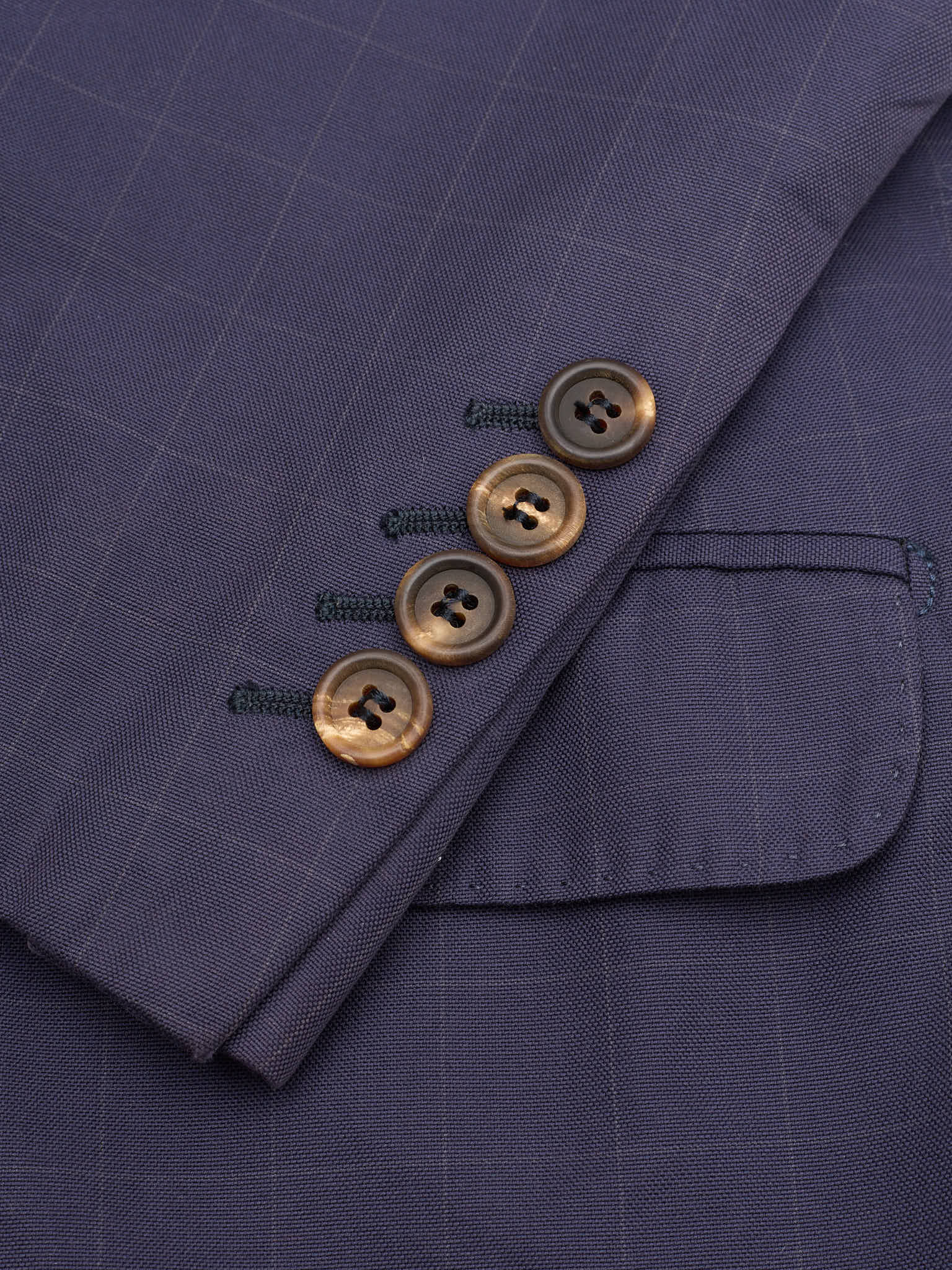 BRUNELLO CUCINELLI Navy Blue Plaid Cotton Jacket