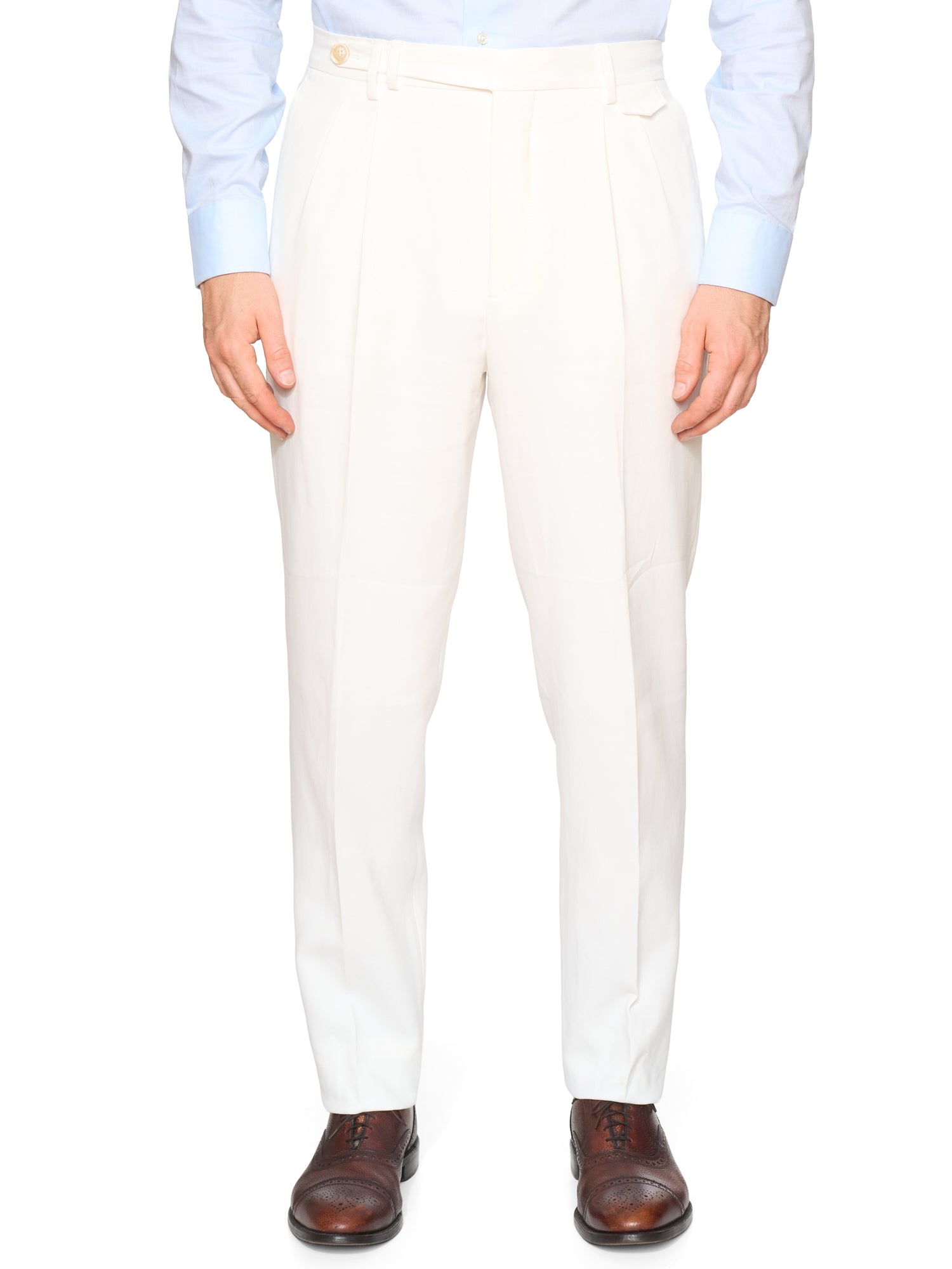 BRUNELLO CUCINELLI White Cotton Dress Pants EU 52 NEW US 36
