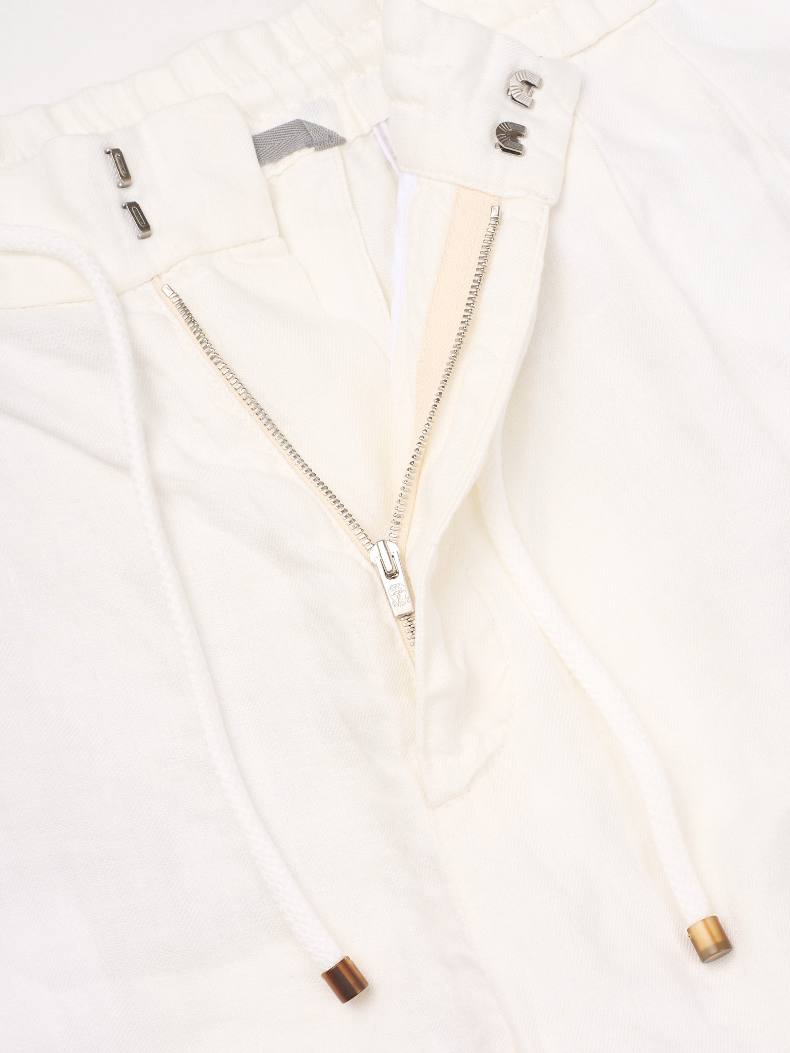 BRUNELLO CUCINELLI White Linen Drawstring Shorts NEW