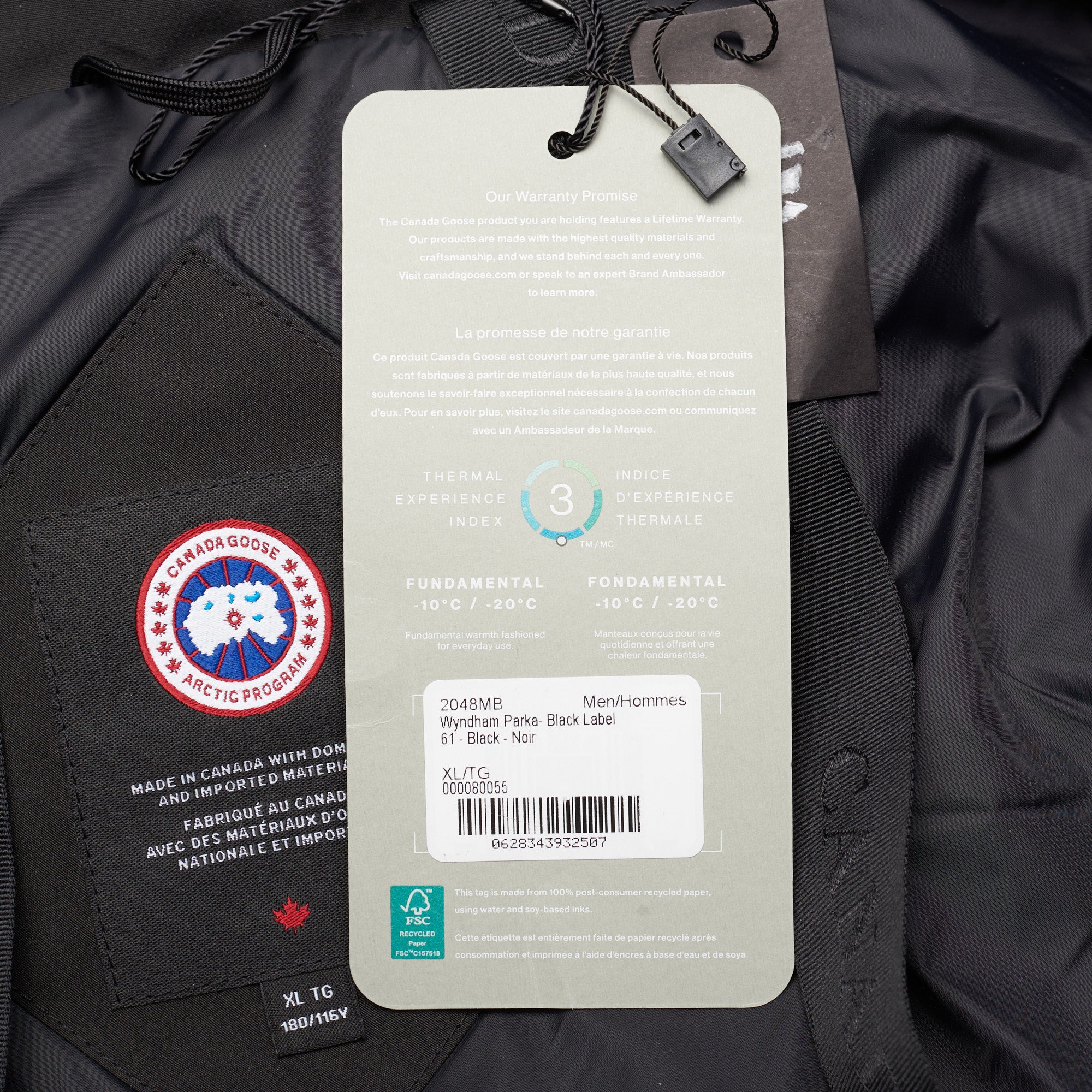 CANADA GOOSE Wyndham Parka Black Label 2048MB 61 Black Down Jacket Coat NEW CANADA GOOSE
