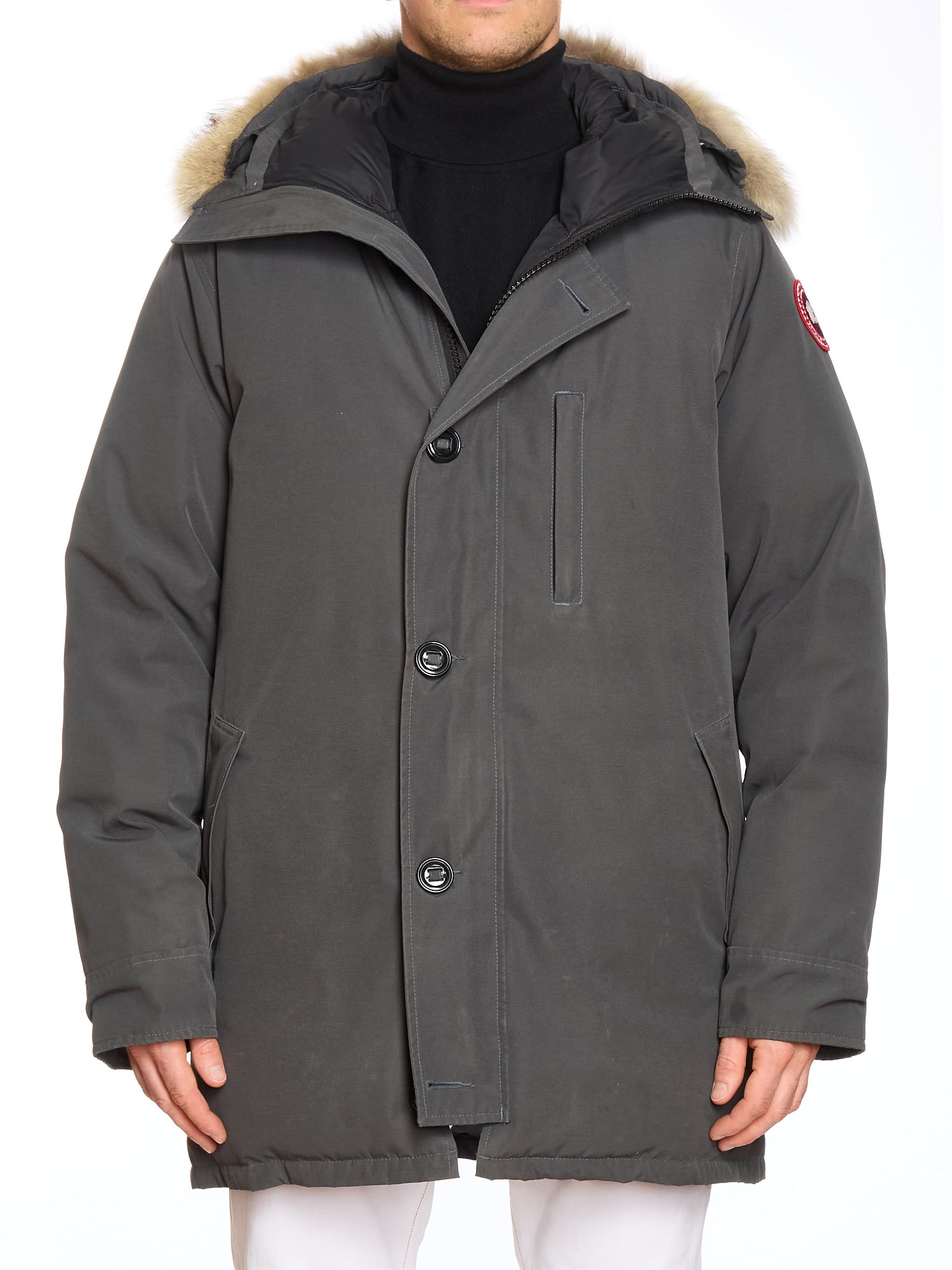 CANADA GOOSE Chateau Parka 3426M Gray Down Jacket Size XL Fur Ruff