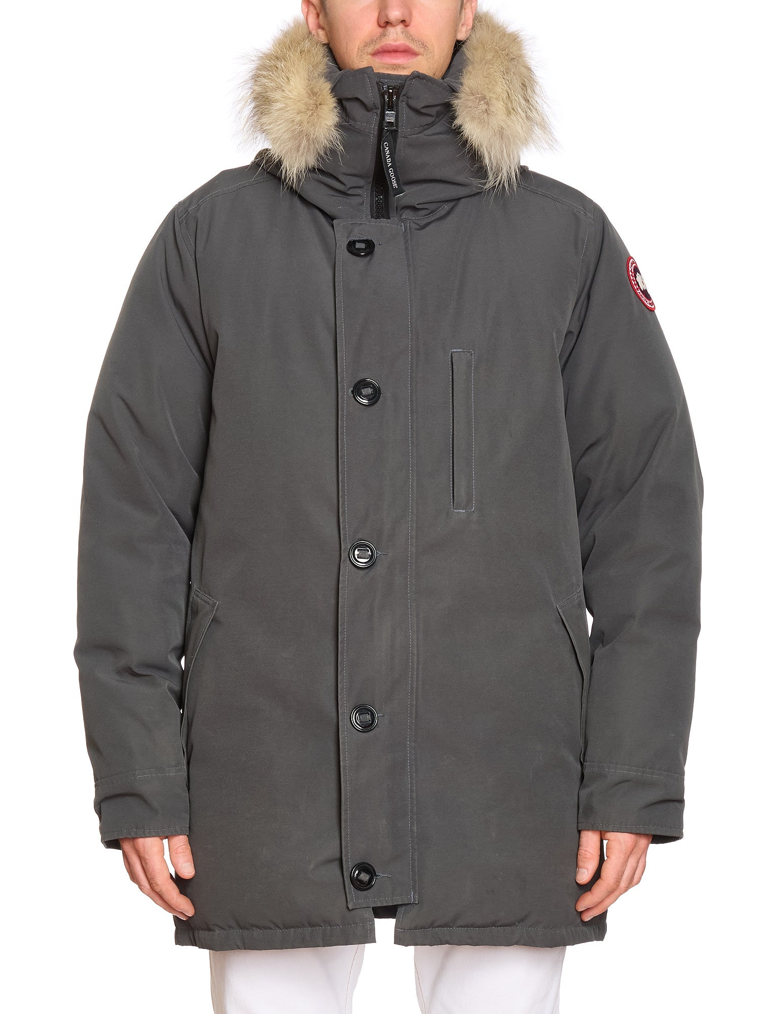 CANADA GOOSE Chateau Parka 3426M Gray Down Jacket Size XL Fur Ruff