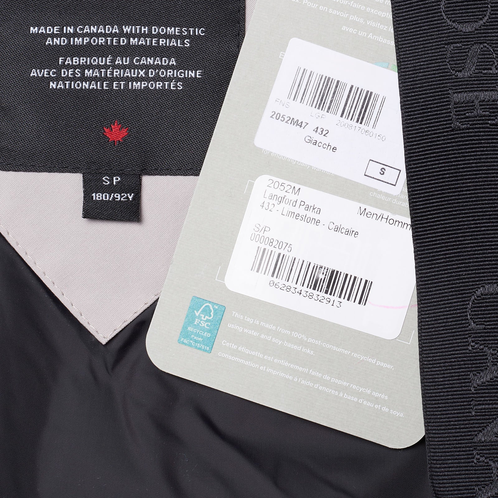 CANADA GOOSE Langford Parka 2052M47 432 Limestone Down Jacket Coat CANADA GOOSE