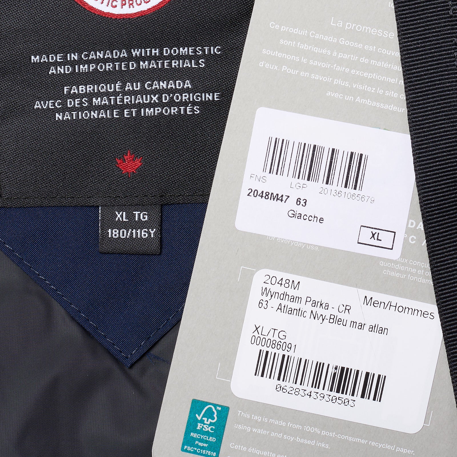 CANADA GOOSE Wyndham Parka 2048M 47 Blue Down Jacket Coat NEW CANADA GOOSE