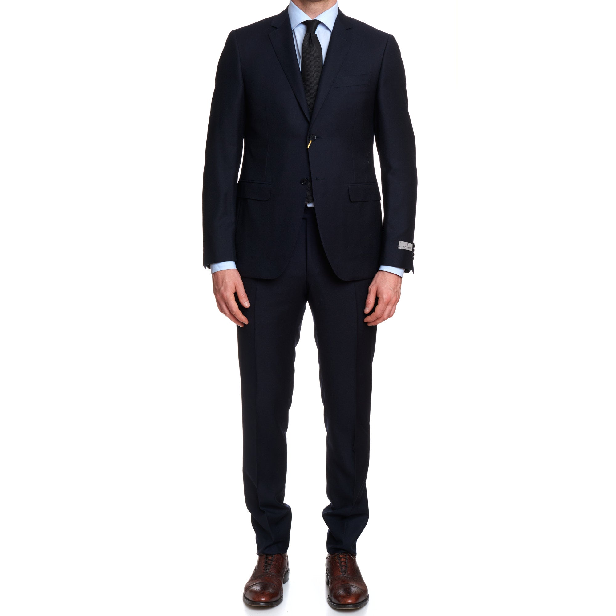 CANALI 1934 Dark Blue Wool Flannel Suit EU 50 US 40 Regular Slim Fit Cut CANALI