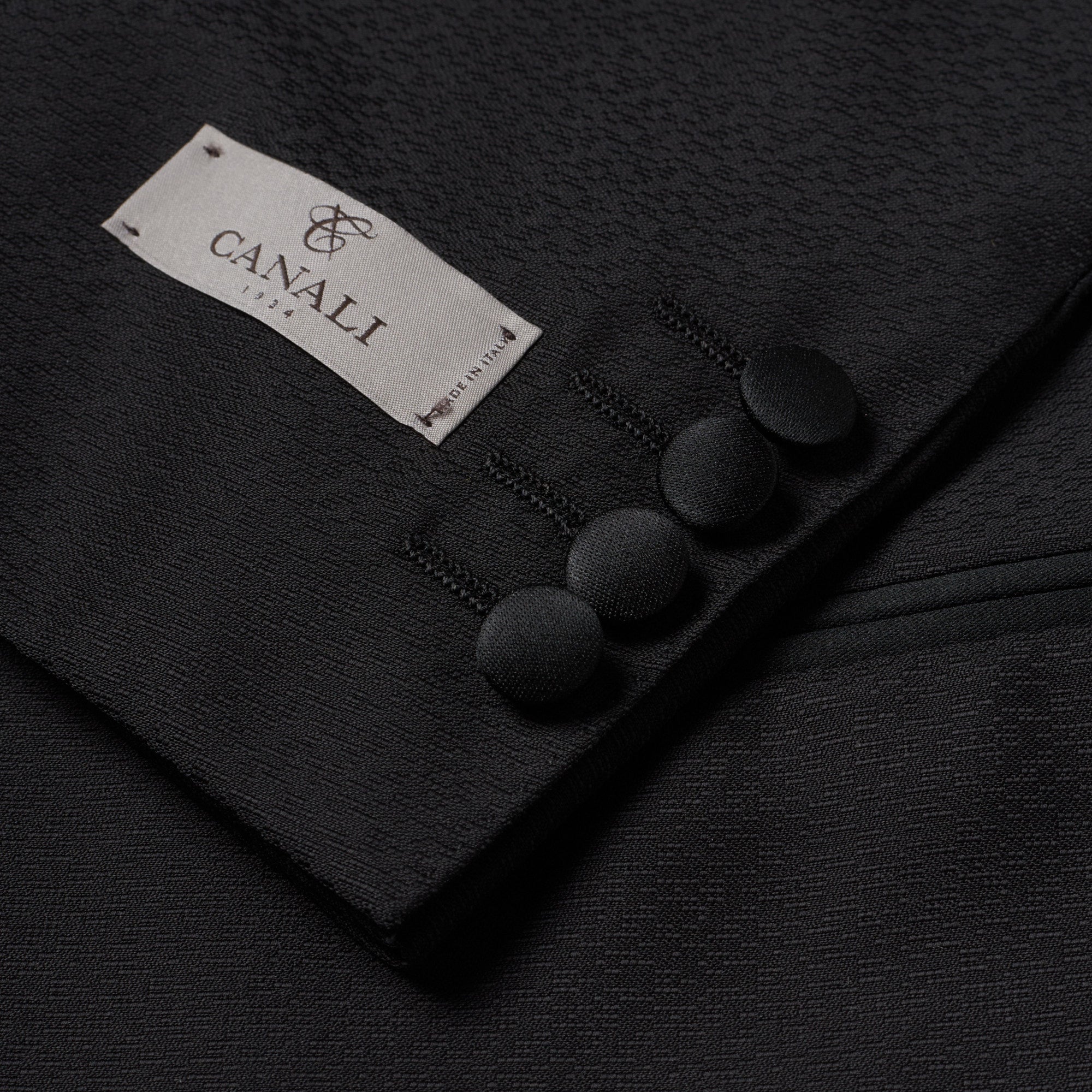 CANALI 1934 Black Jacquard Patterned Wool 3 Piece Shawl Collar Formal Suit EU 50 US 40 CANALI