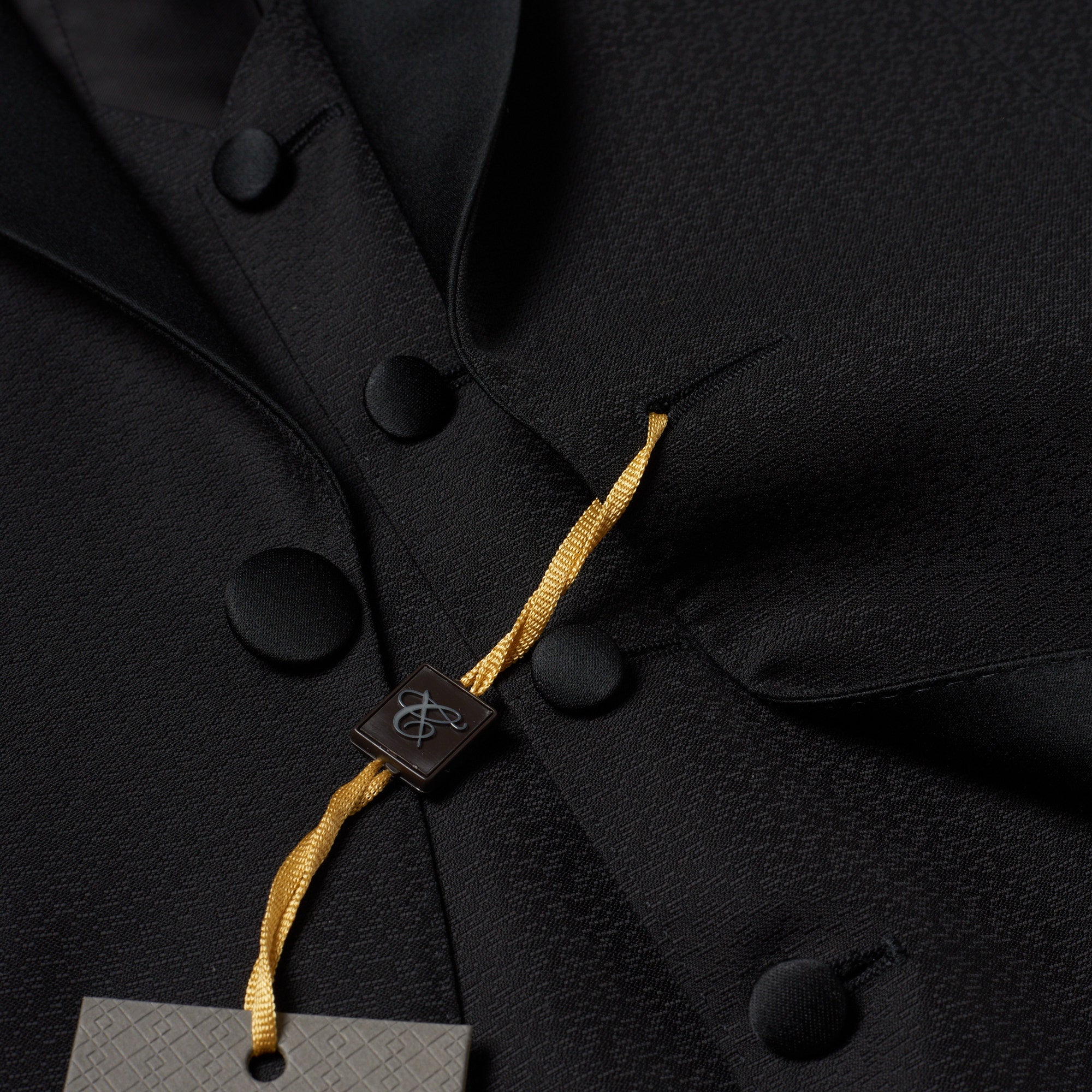 CANALI 1934 Black Jacquard Patterned Wool 3 Piece Shawl Collar Formal Suit EU 50 US 40 CANALI