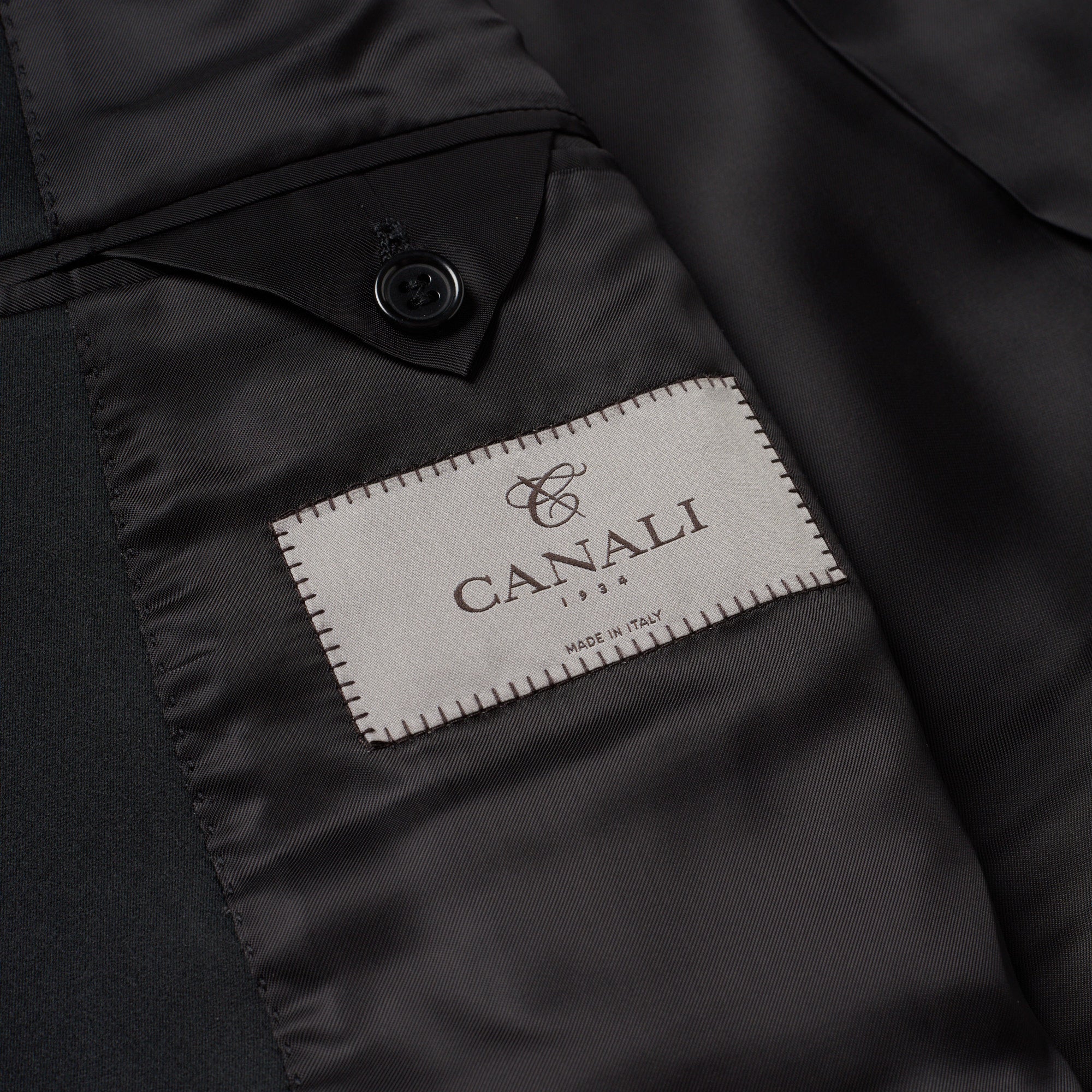 CANALI 1934 Black Jacquard Patterned Wool 3 Piece Shawl Collar Formal Suit EU 50 US 40 CANALI