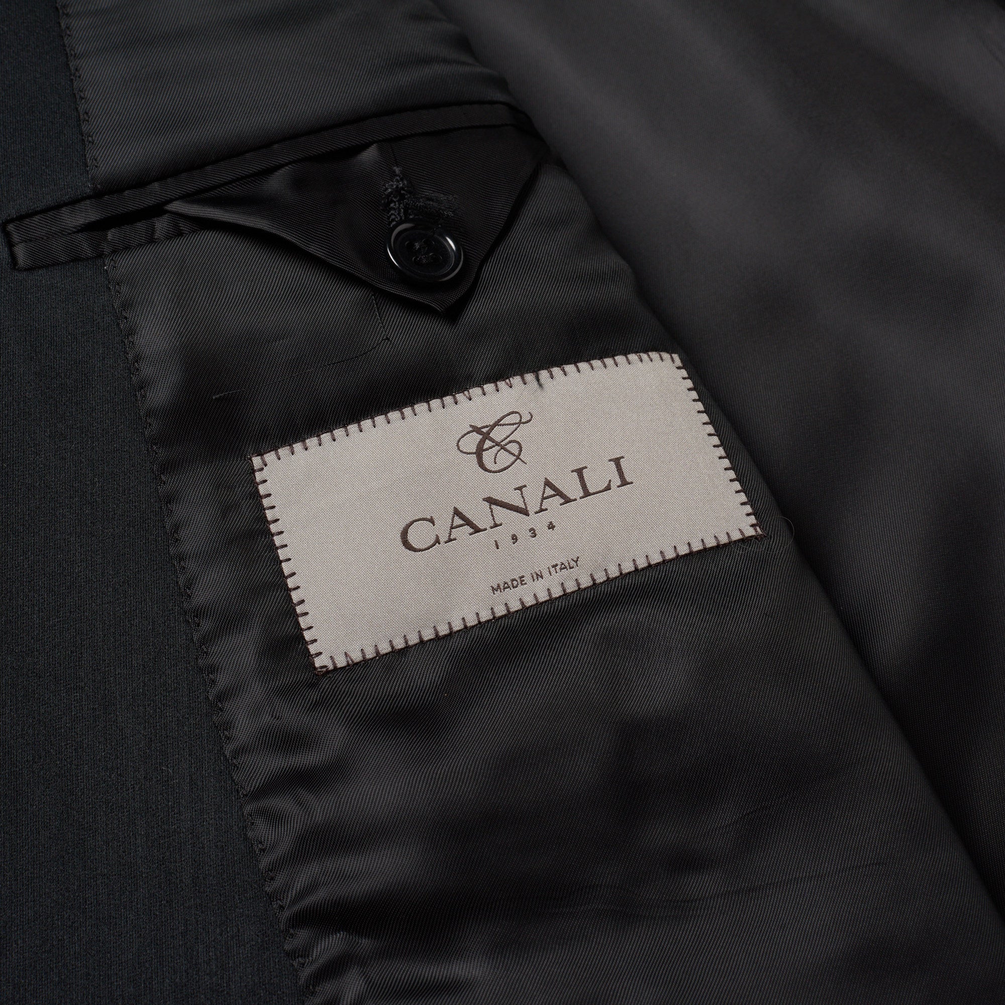 CANALI 1934 Black Wool-Silk Shawl Collar Formal Suit EU 50 US 40 Tuxedo Slim Fit CANALI