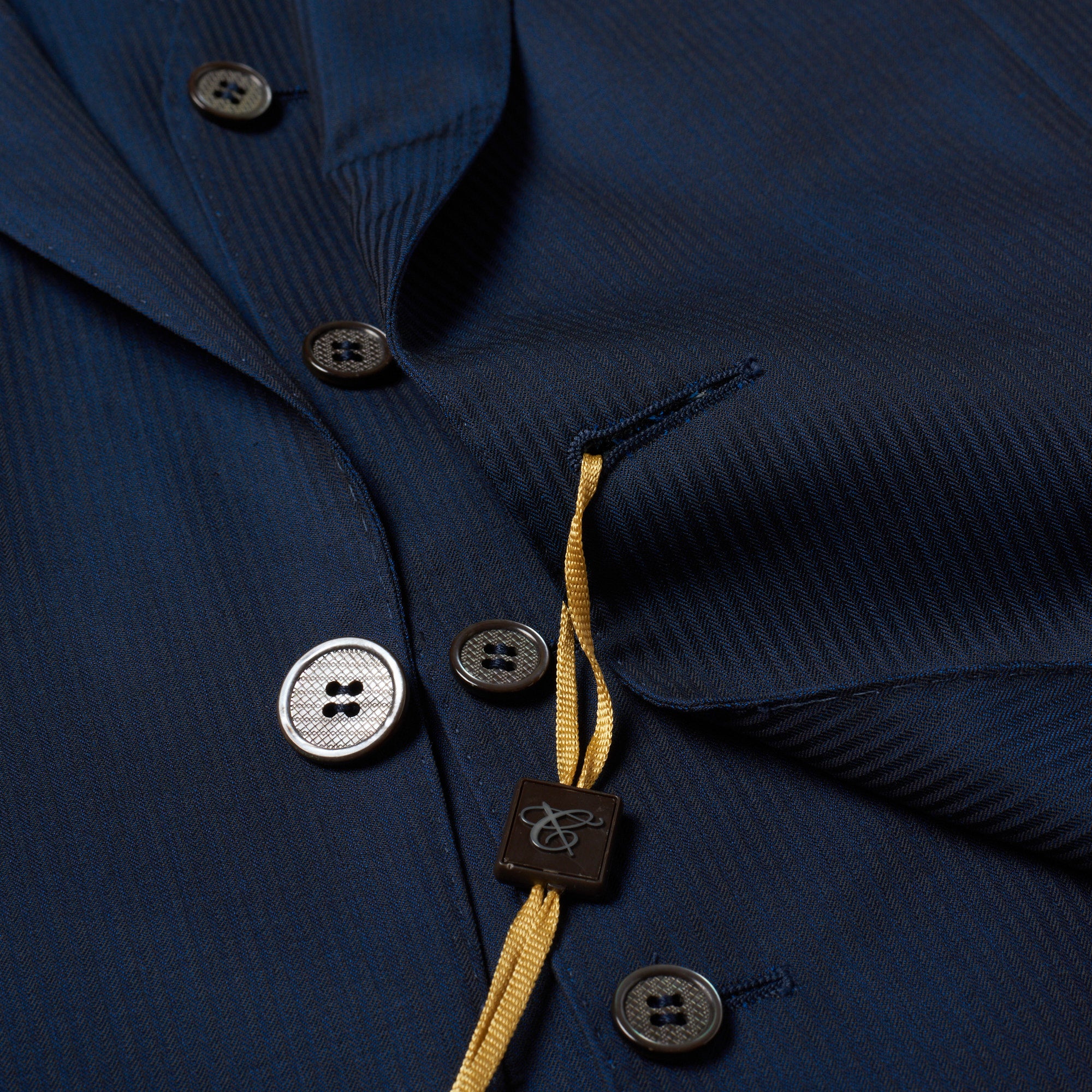 CANALI 1934 Blue Herringbone Wool 3 Piece Peak Lapel Suit EU 50 US 40 Regular Slim Fit Cut CANALI