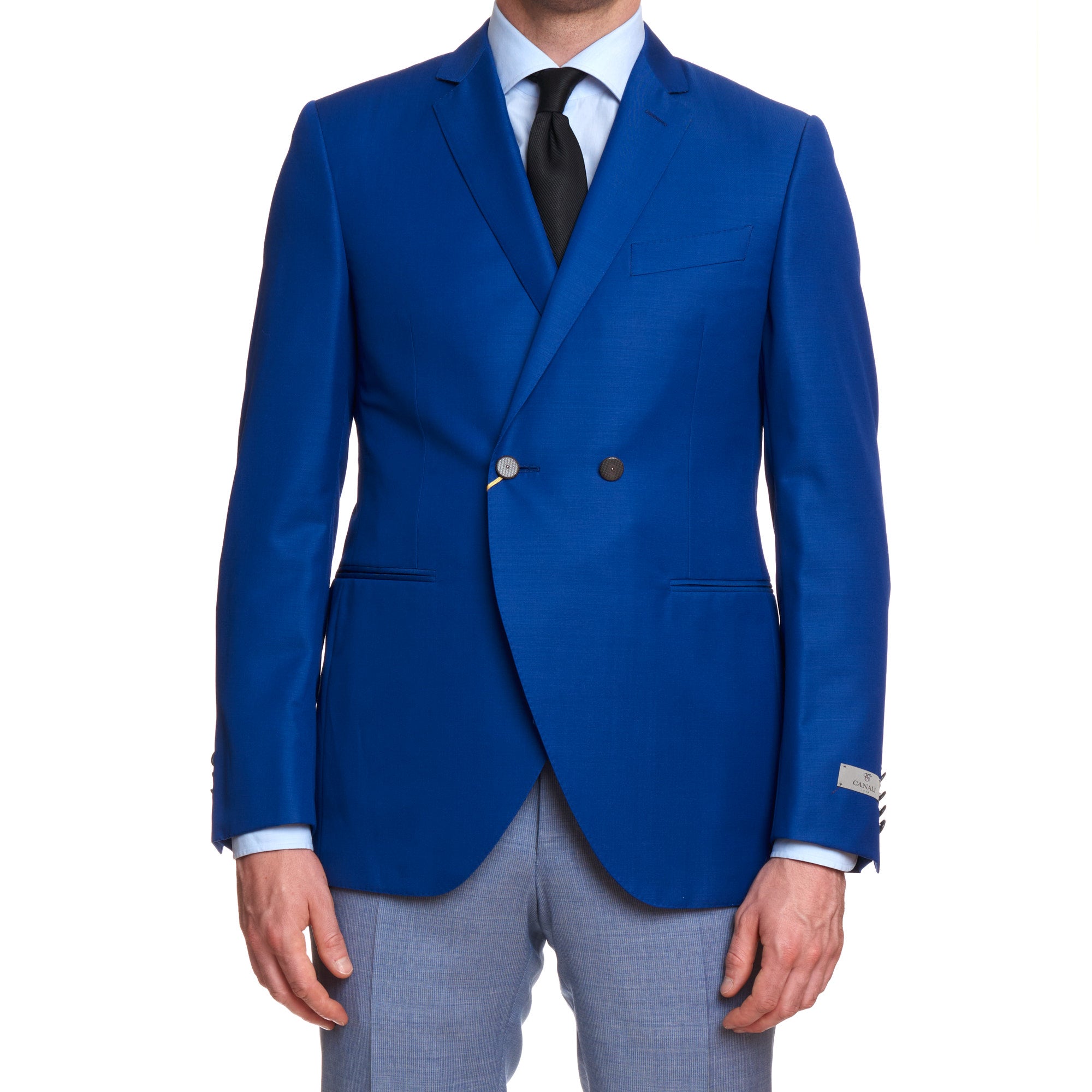 CANALI 1934 Blue Travel Wool-Mohair Double Breasted Suit EU 50 US 40 Slim Fit CANALI