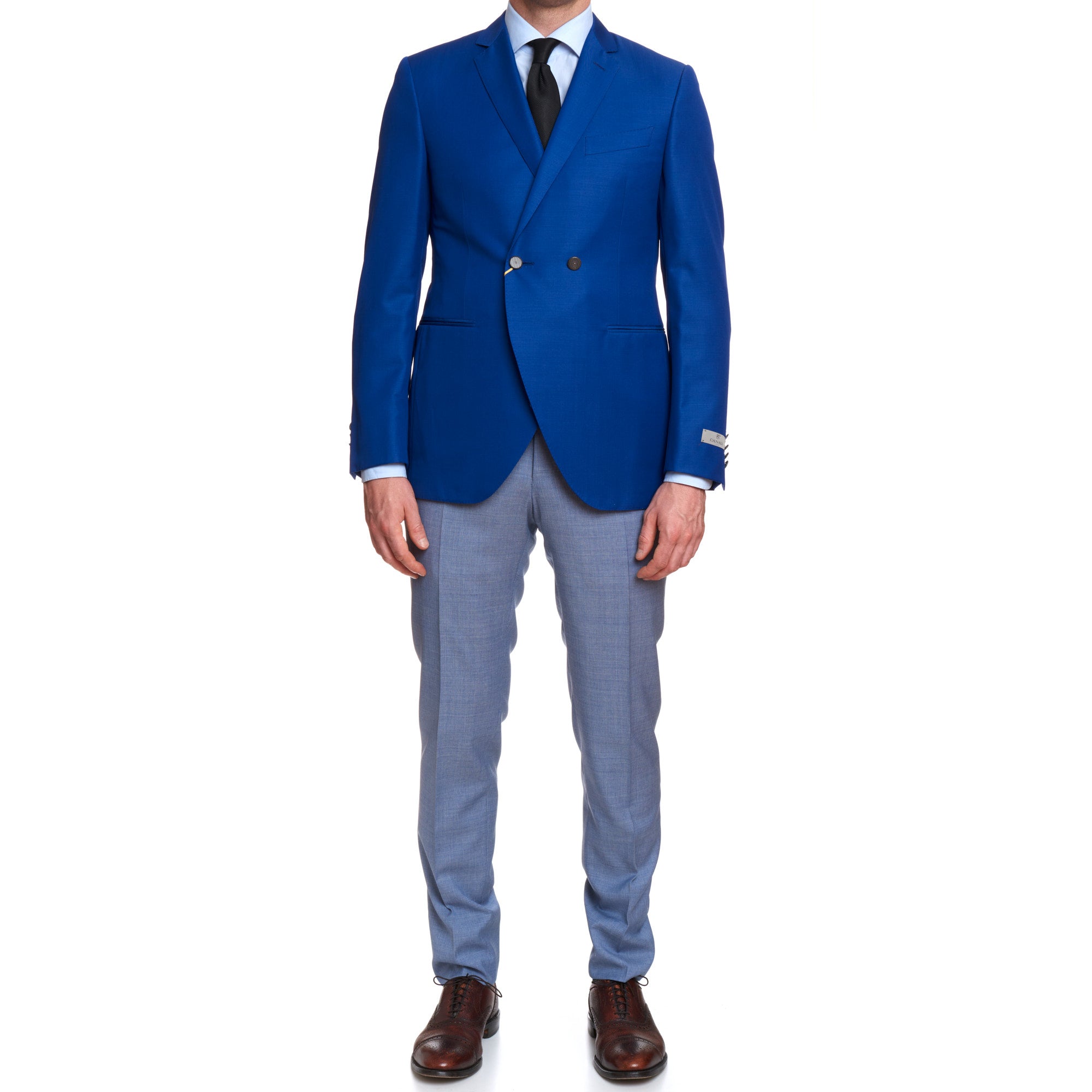 CANALI 1934 Blue Travel Wool-Mohair Double Breasted Suit EU 50 US 40 Slim Fit CANALI