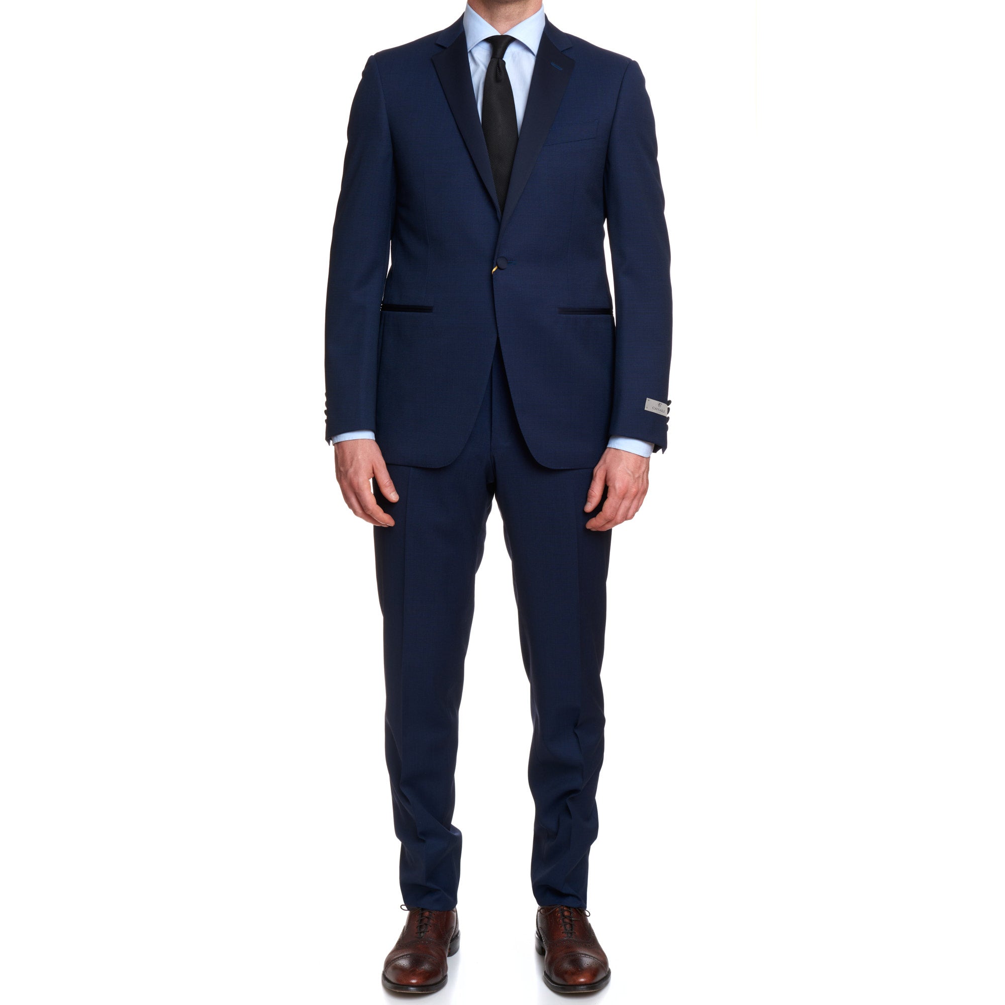 CANALI 1934 Navy Blue Water Resistant Wool 1 Button Formal Suit EU 50 US 40 Slim Fit CANALI