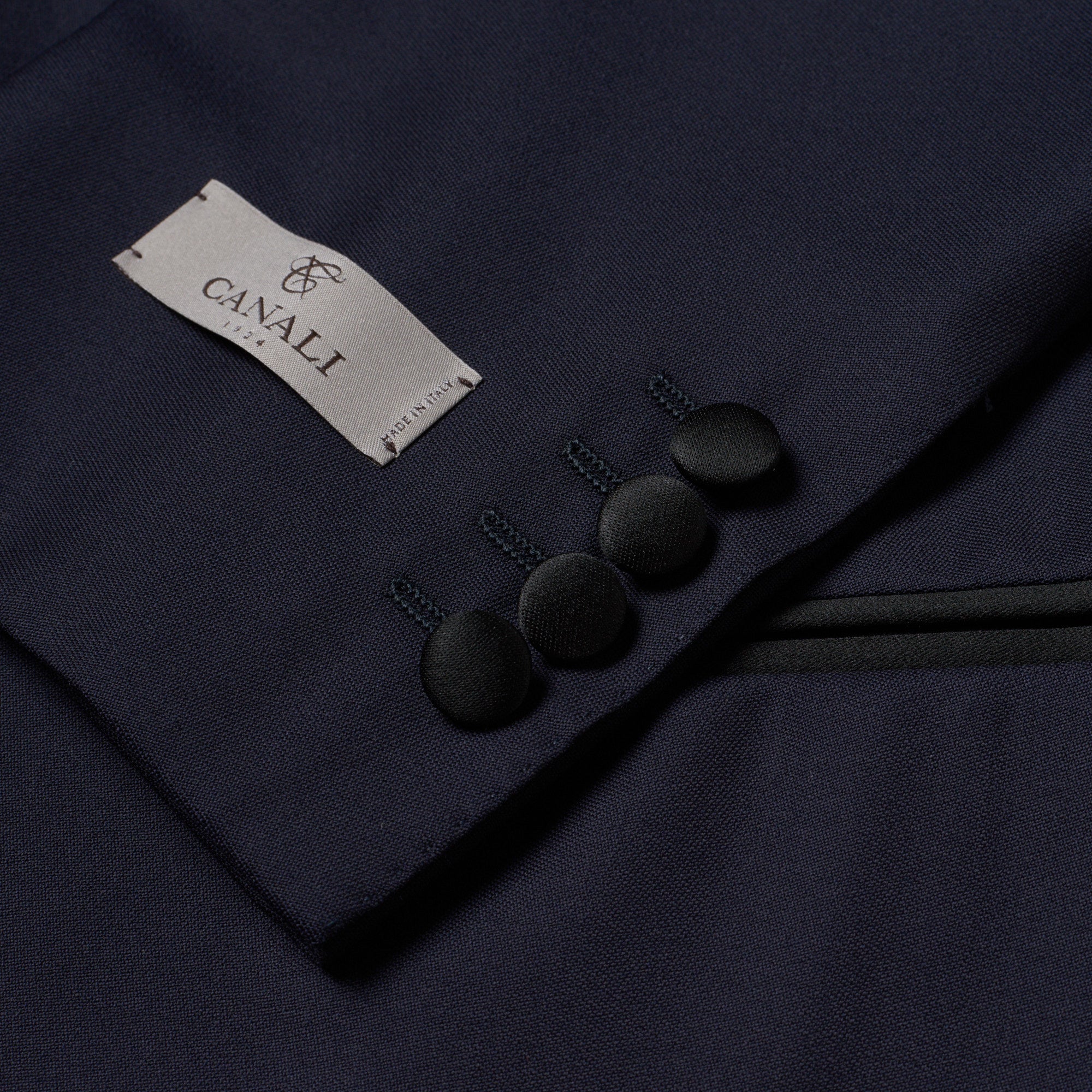 CANALI 1934 Blue Water Resistant Wool 3 Piece Peak Lapel Formal Suit EU 50 US 40 Slim Fit CANALI