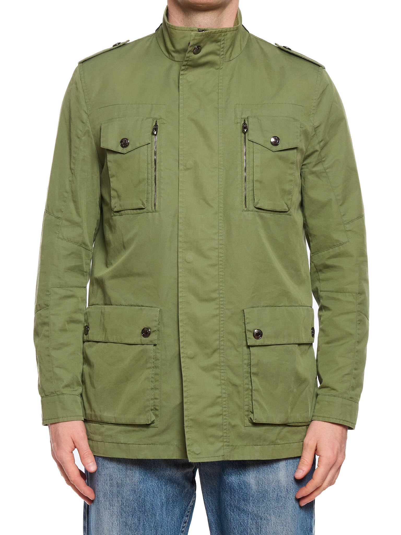 CANALI Green Rain&Wind Tech Cotton Polyamide Utility Jacket