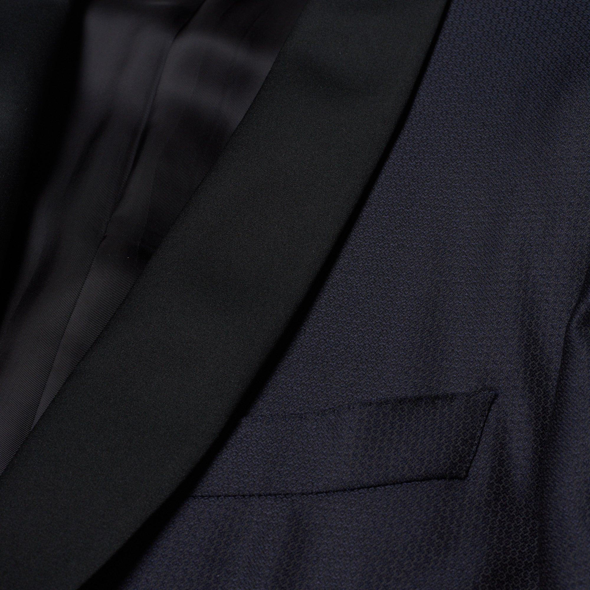 CANALI 1934 Blue Jacquard Wool 3 Piece Shawl Collar Formal Suit EU 50 US 40 Slim Fit CANALI