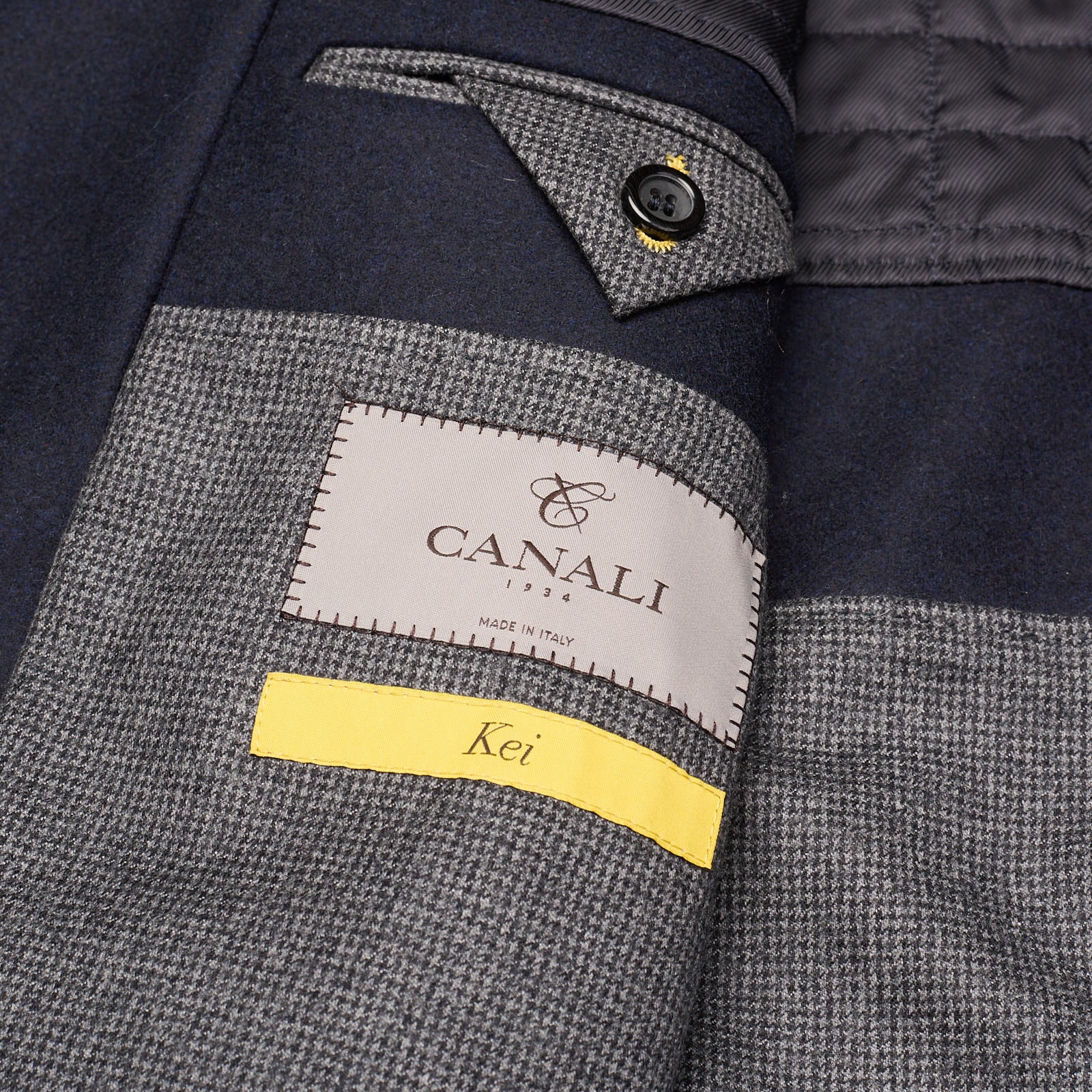 CANALI "KEI" Navy Blue Flannel Wool Jacket Coat EU 48 NEW US 38